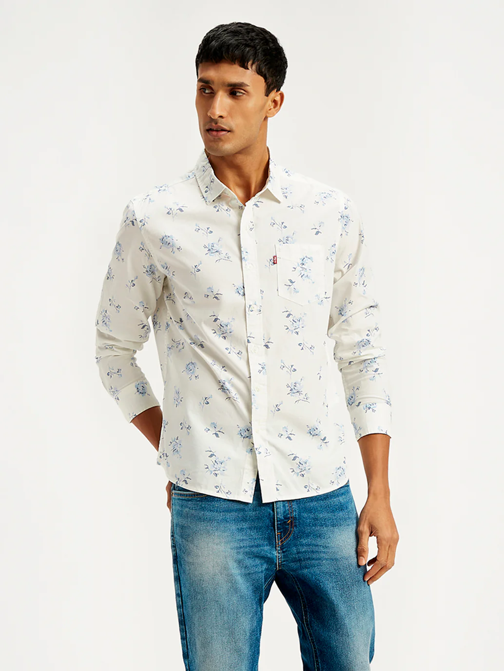 Men's Floral Print Slim Fit Shirt - Image 3