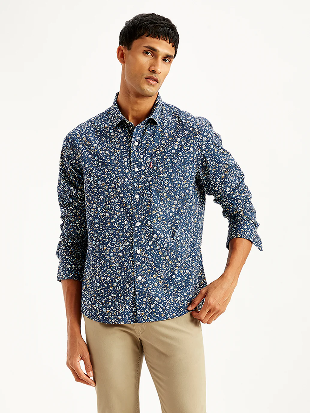 Men's Floral Print Slim Fit Shirt - Image 3