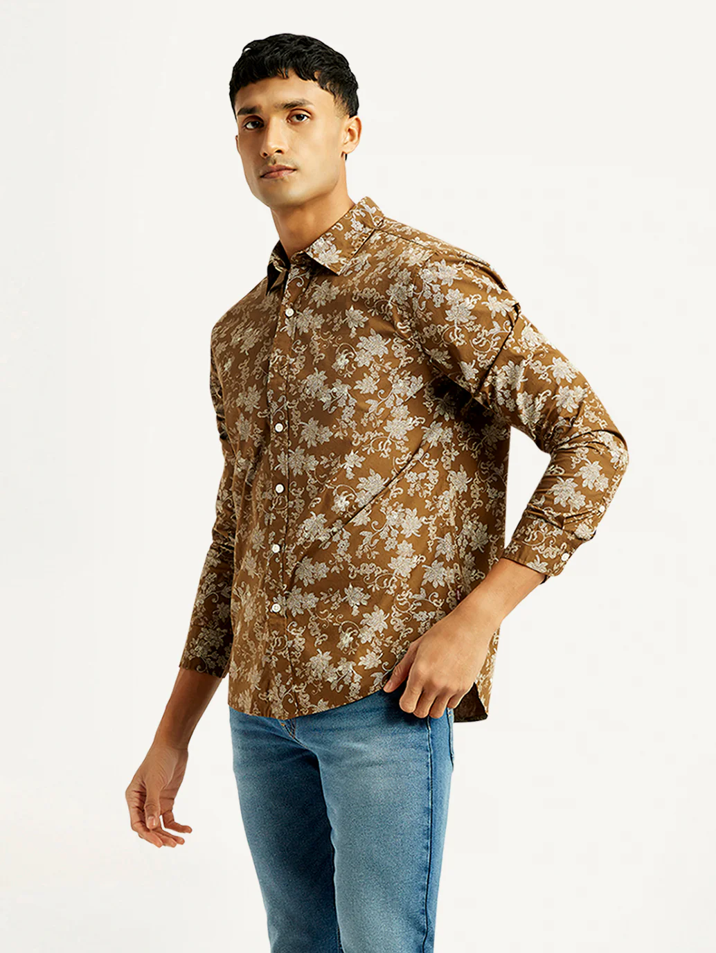 Men's Floral Print Slim Fit Shirt - Image 3