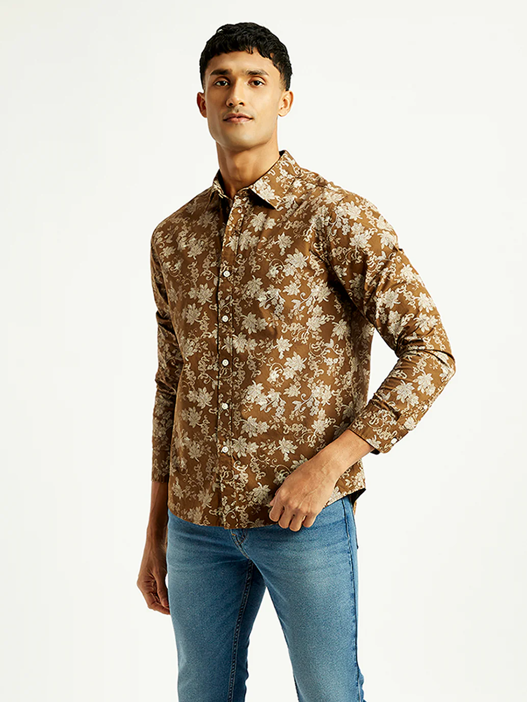 Men's Floral Print Slim Fit Shirt - Image 5