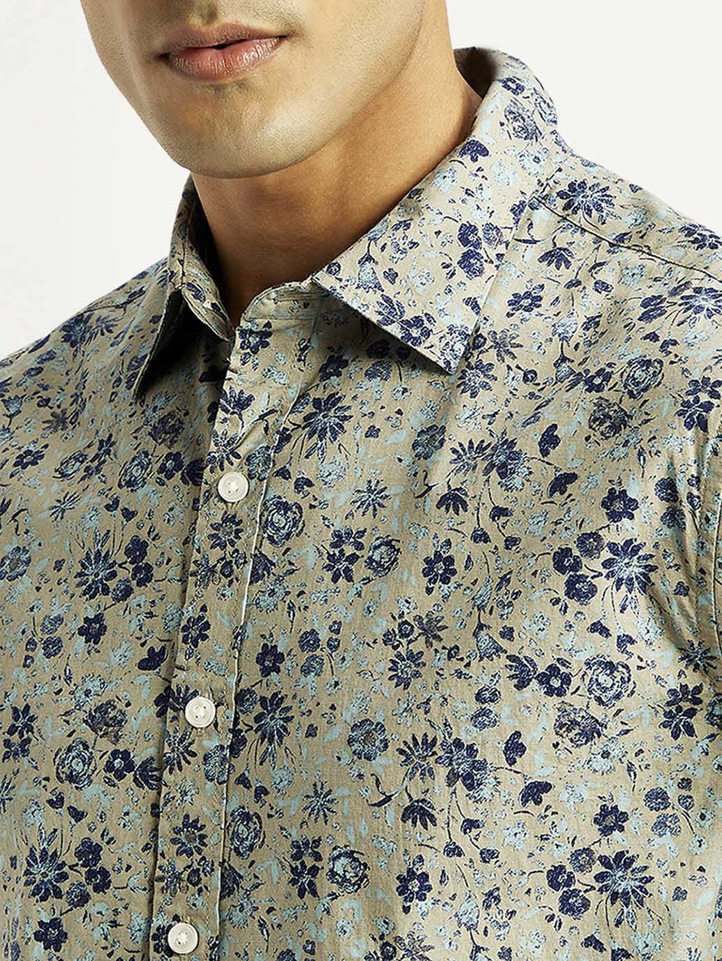 Men's Floral Print Slim Fit Shirt - Image 4