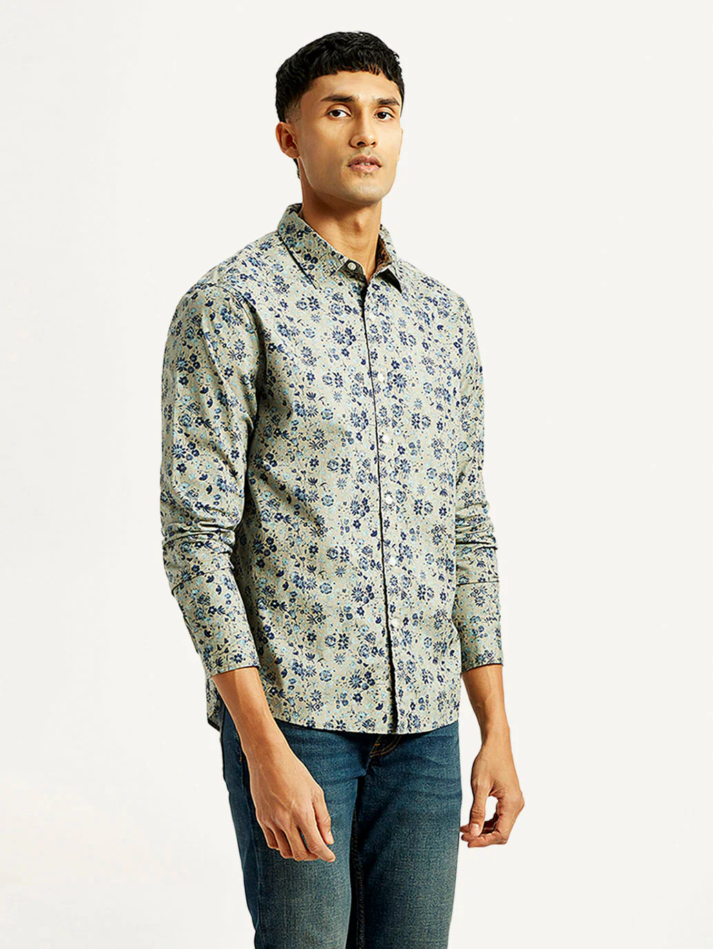 Men's Floral Print Slim Fit Shirt - Image 5