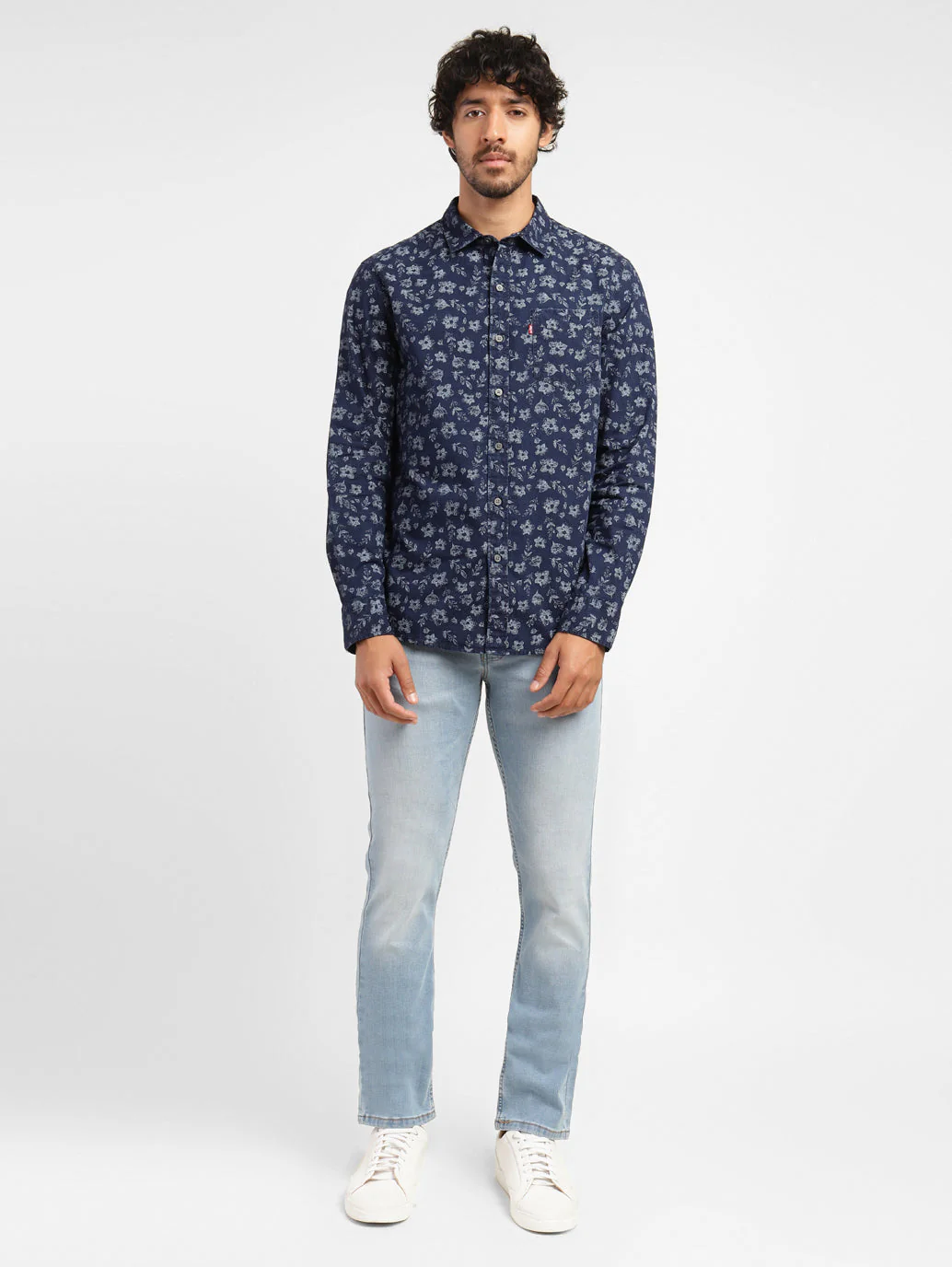 Men's Floral Print Spread Collar Shirt - Image 5