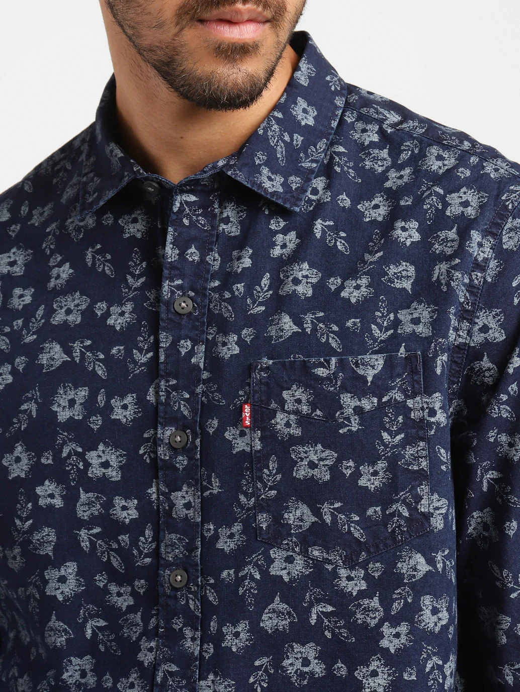 Men's Floral Print Spread Collar Shirt - Image 6