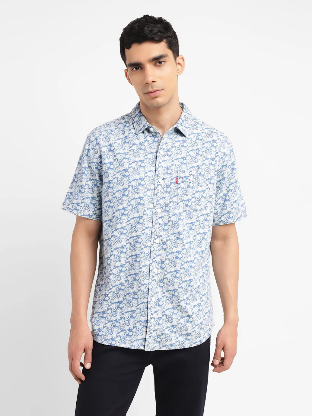 Men's Floral Print Slim Fit Shirt - Image 2