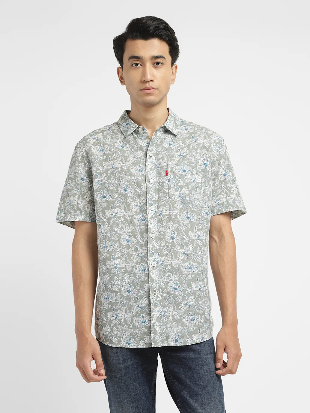 Men's Floral Print Slim Fit Shirt - Image 2