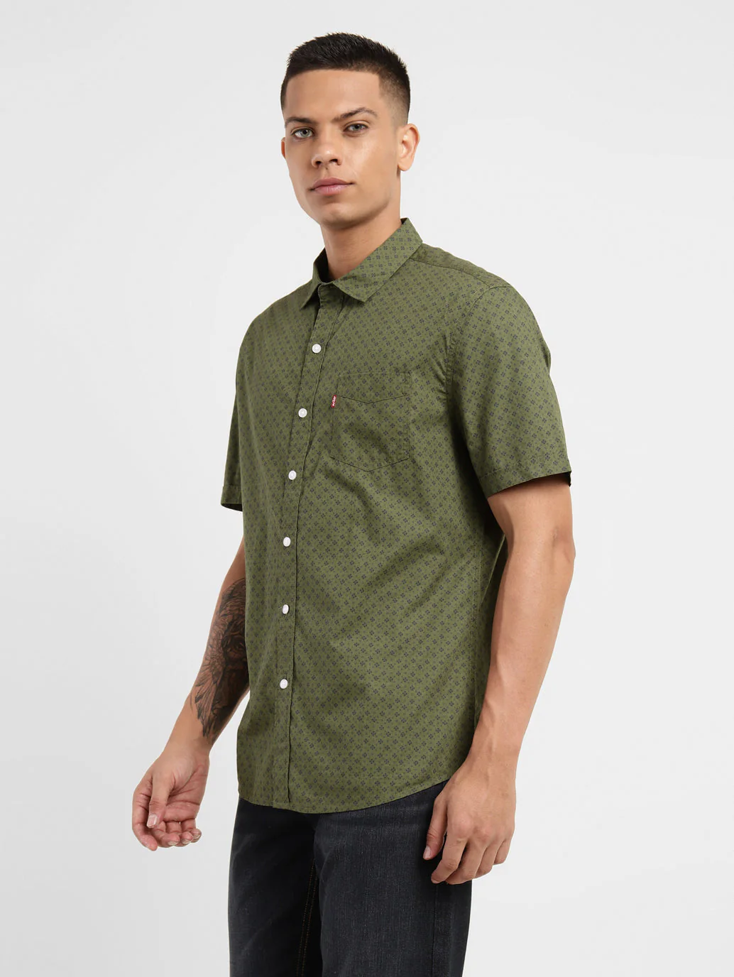 Men's Geometric Print Slim Fit Shirt - Image 4
