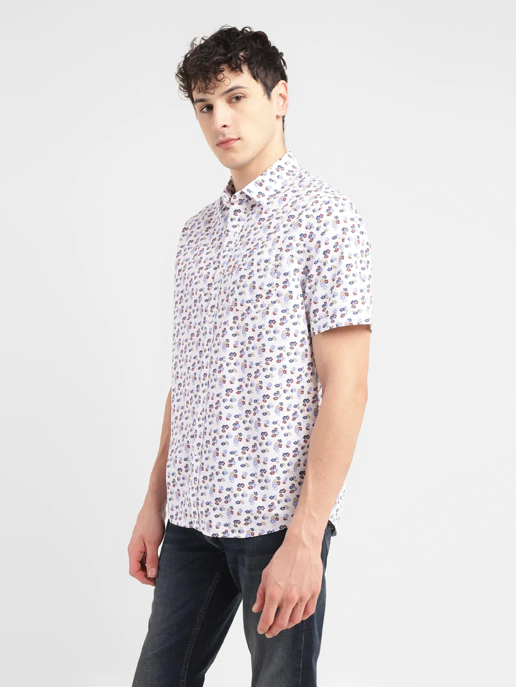 Men's Floral Print Slim Fit Shirt - Image 4