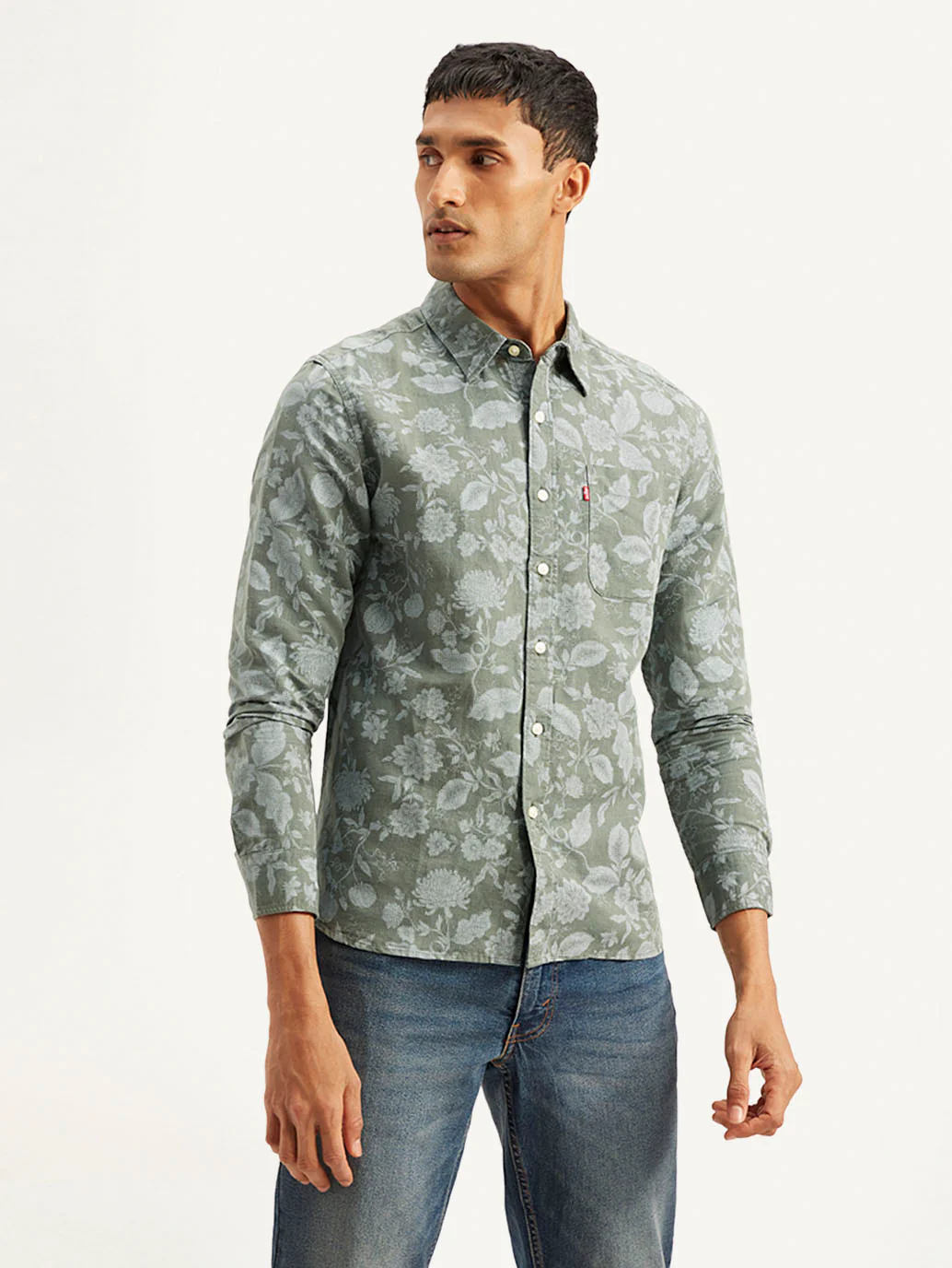Men's Floral Print Slim Fit Shirt - Image 2