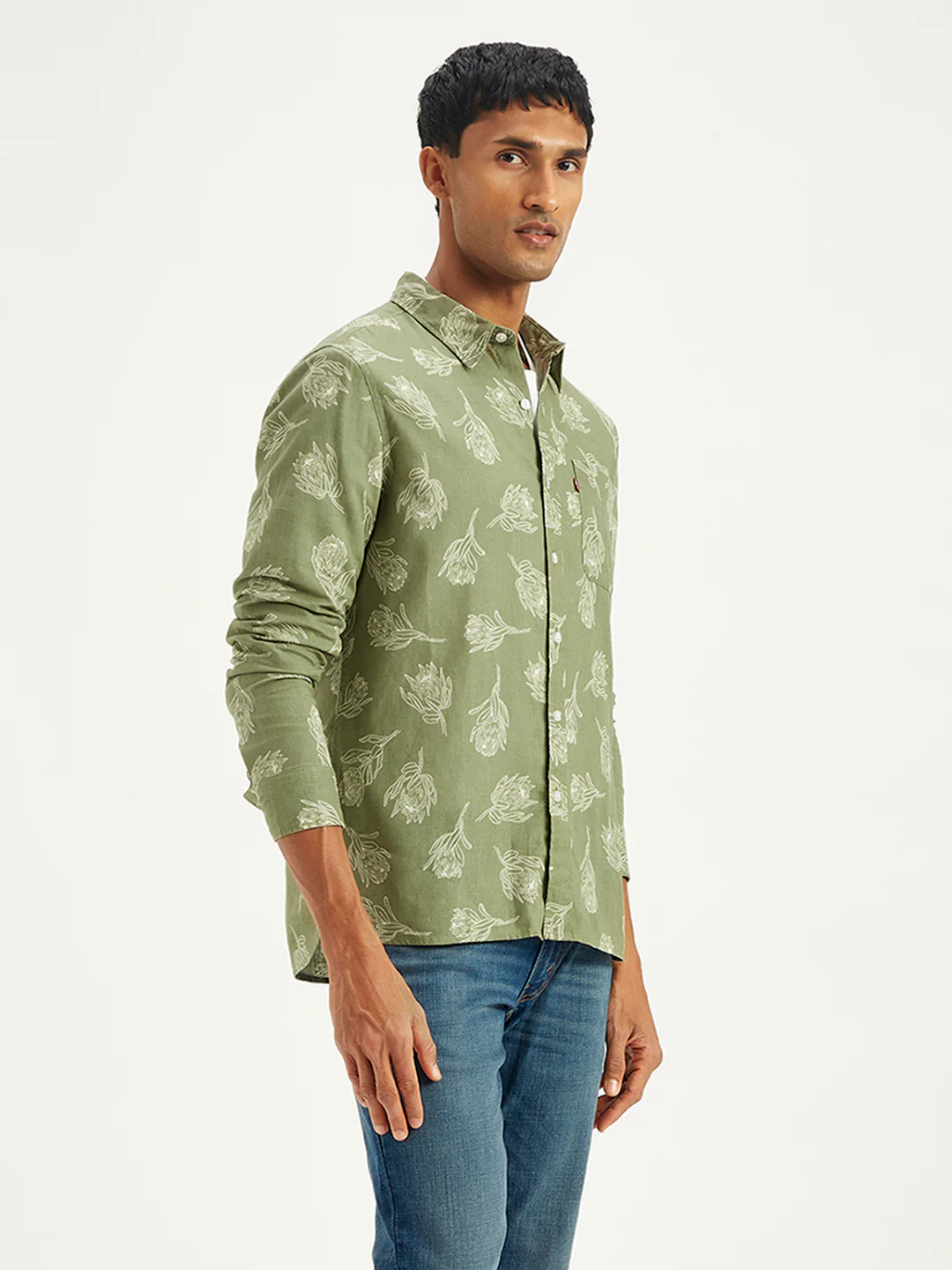 Men's Floral Print Slim Fit Shirt - Image 4