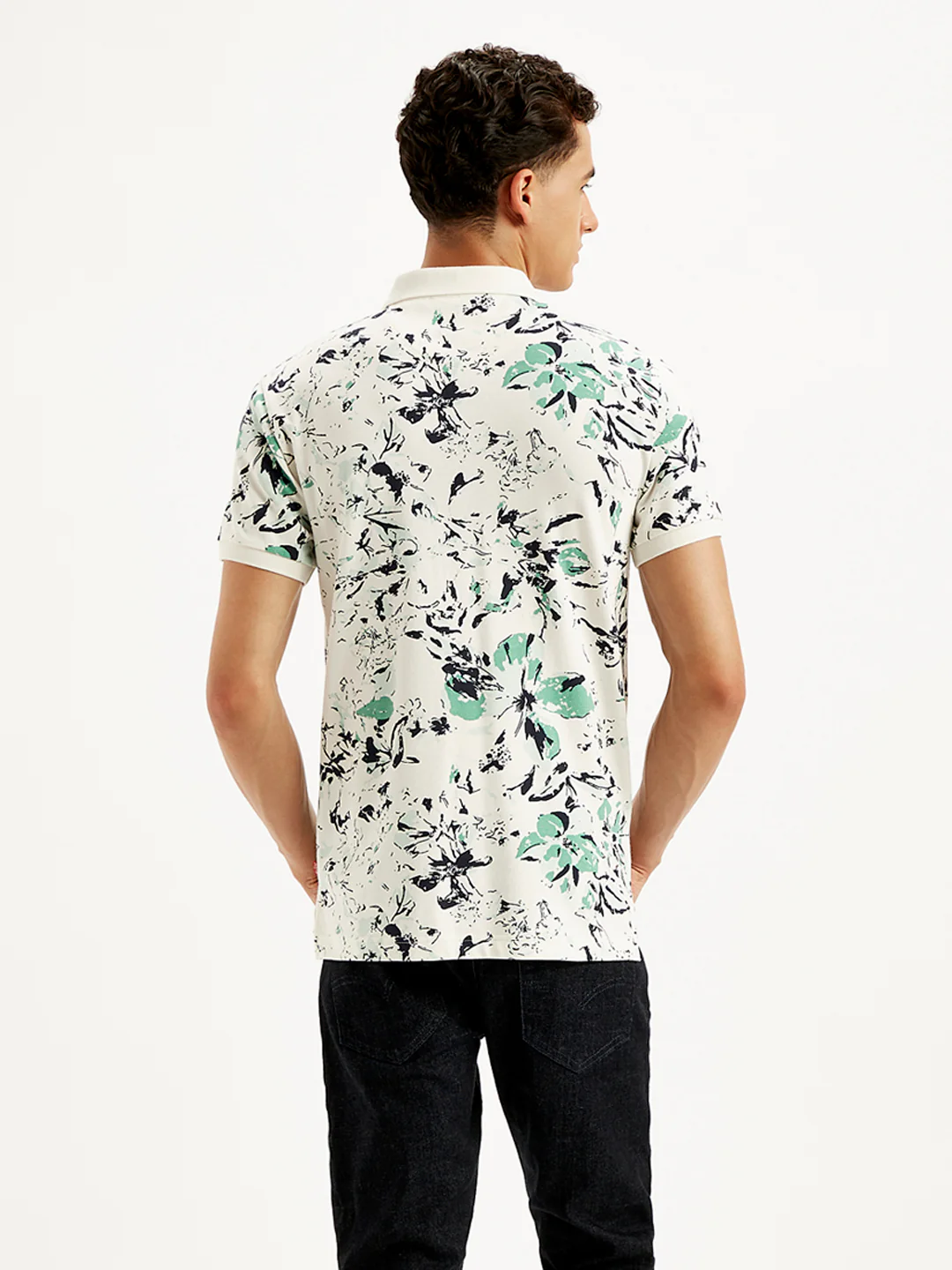 Men's Floral Slim Fit Polo T-Shirt - Image 3