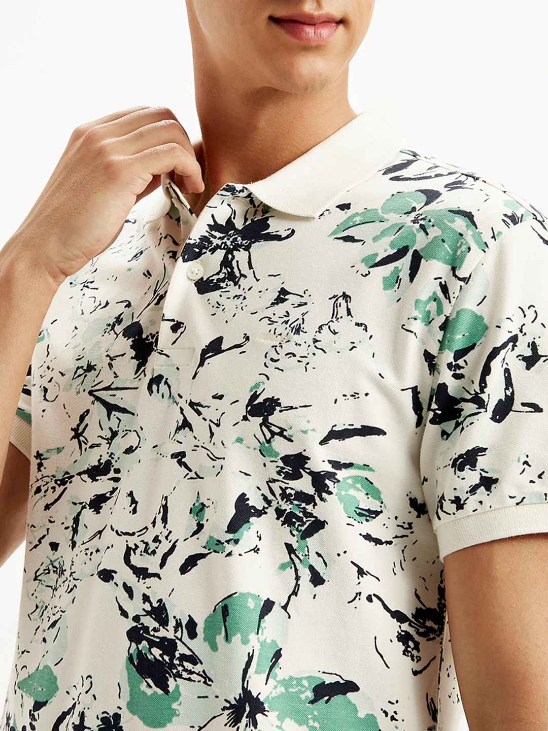 Men's Floral Slim Fit Polo T-Shirt - Image 5