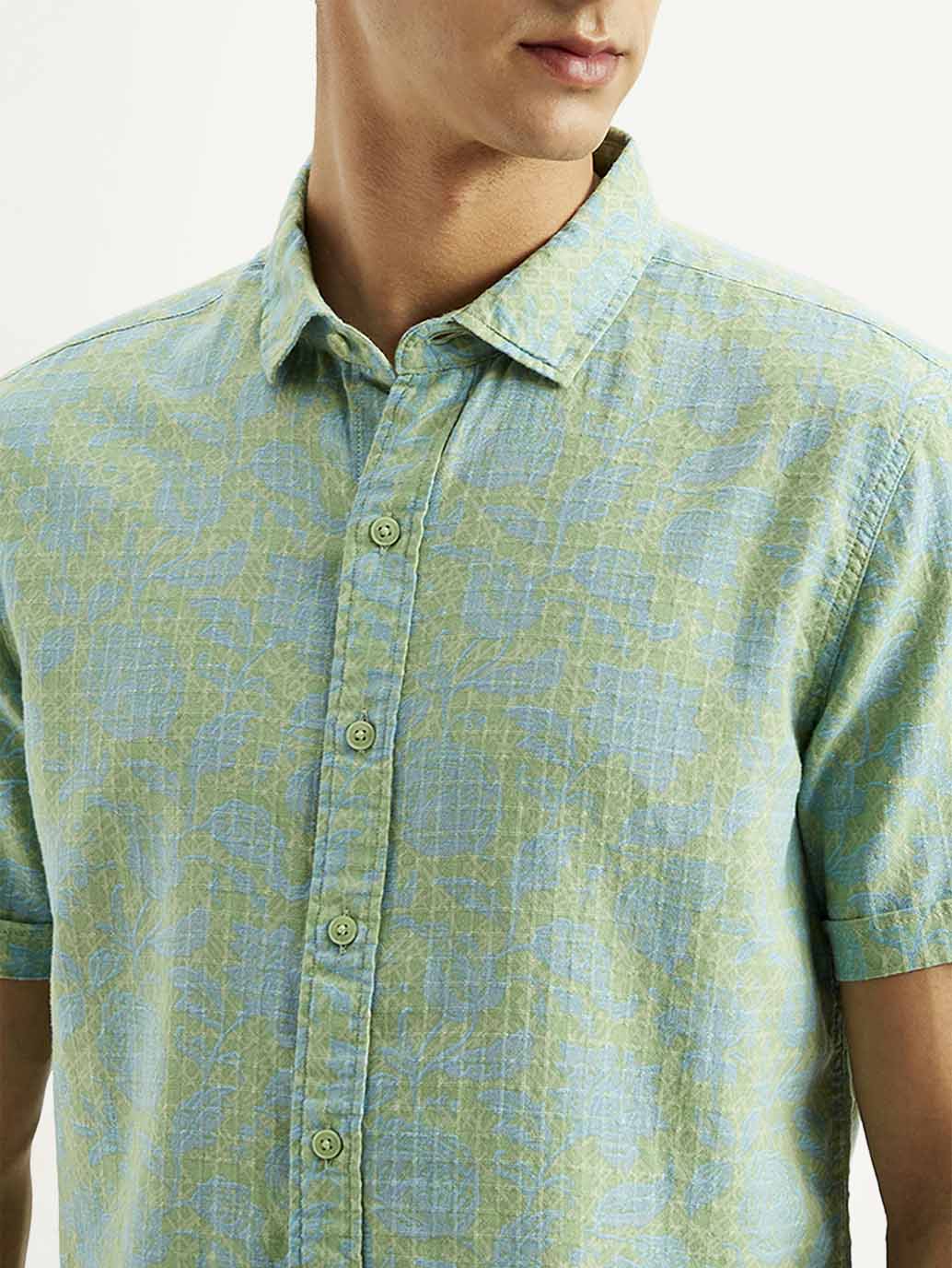 Men's Floral Slim Fit Shirt - Image 3