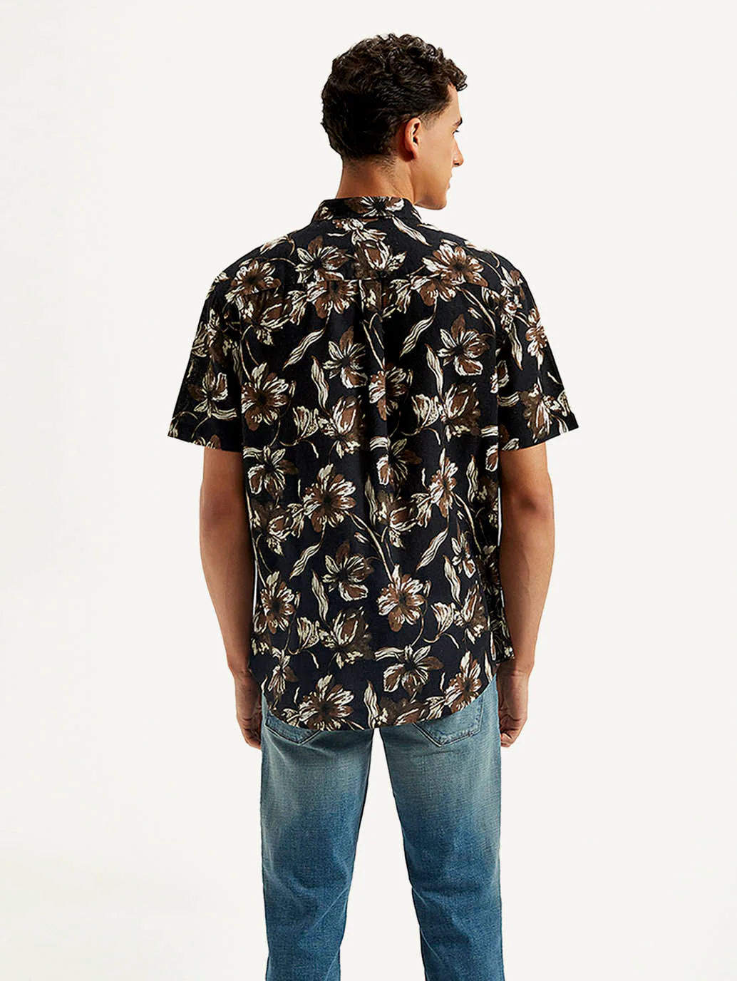 Men's Floral Slim Fit Linen Shirt - Image 2