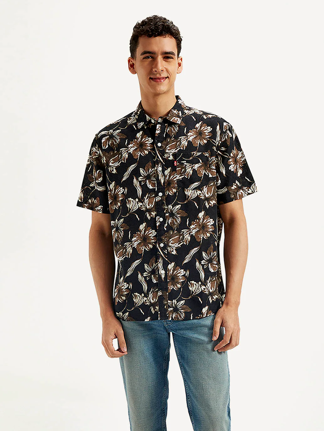 Men's Floral Slim Fit Linen Shirt - Image 3