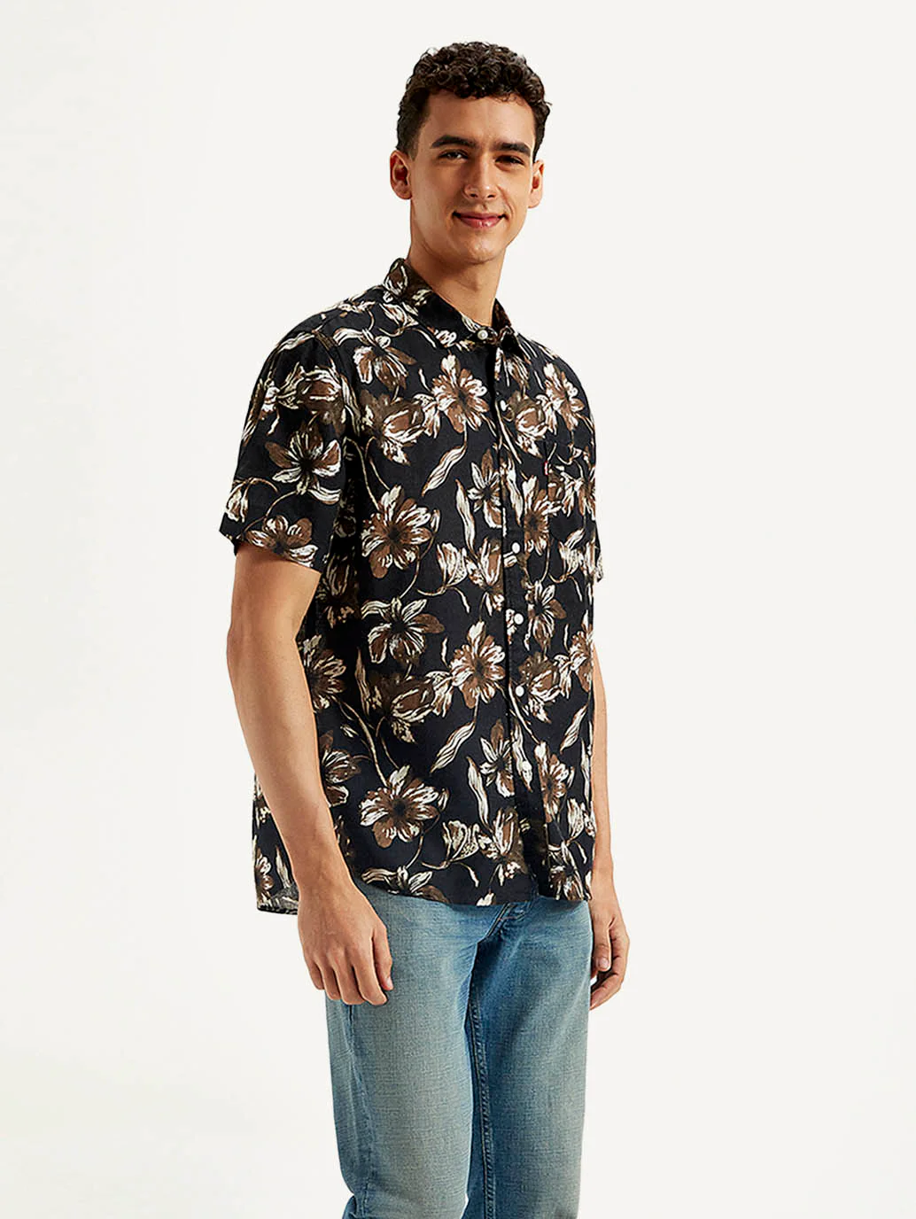 Men's Floral Slim Fit Linen Shirt - Image 5