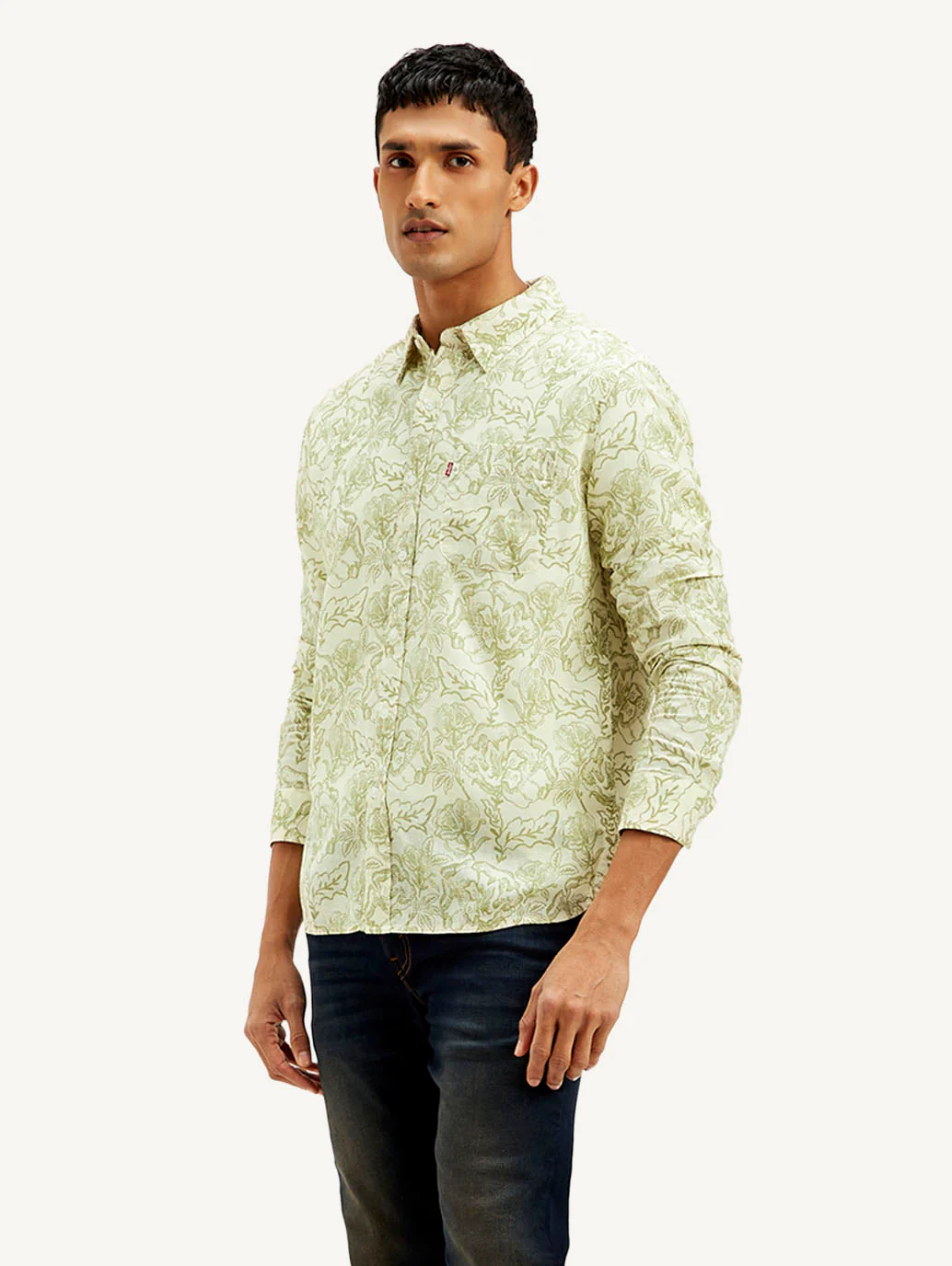Men's Floral Slim Fit Linen Shirt - Image 6
