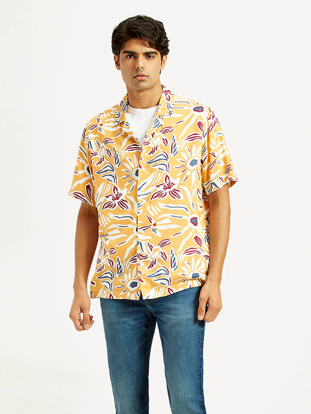 Men's Floral Multi Color Camp Shirt