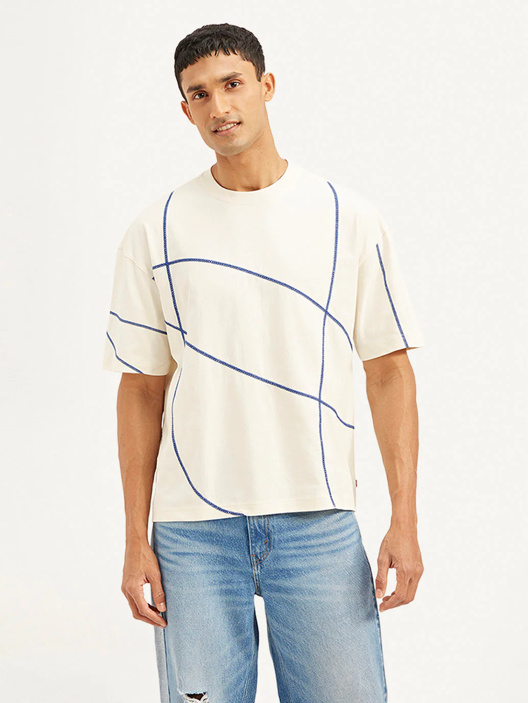 Men's Geometric Loose Fit T-shirt - Image 3