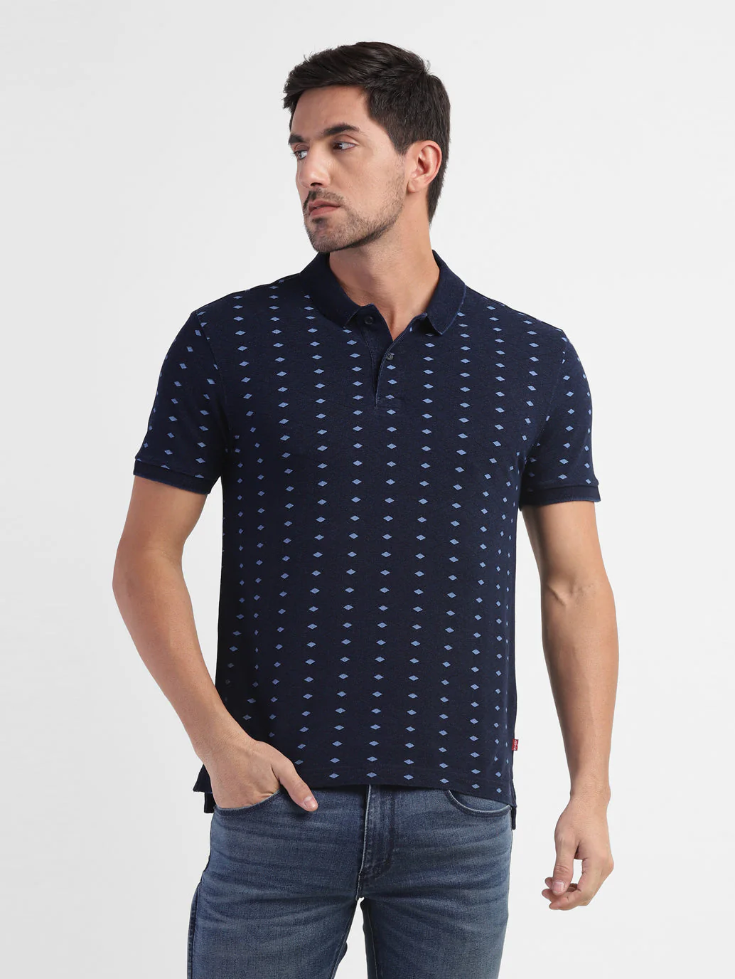 Men's Geometric Polo T-shirt - Image 2
