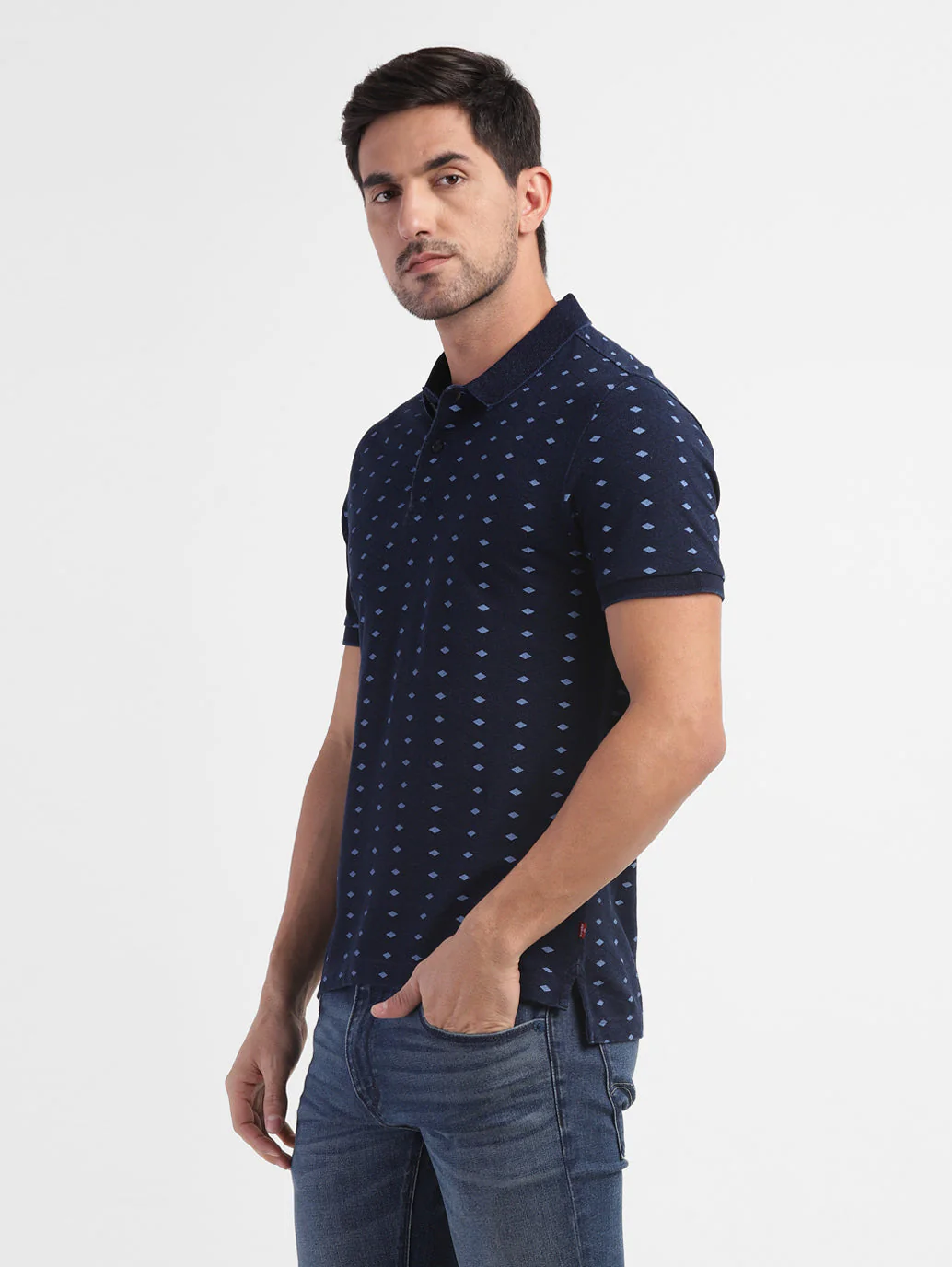 Men's Geometric Polo T-shirt - Image 4
