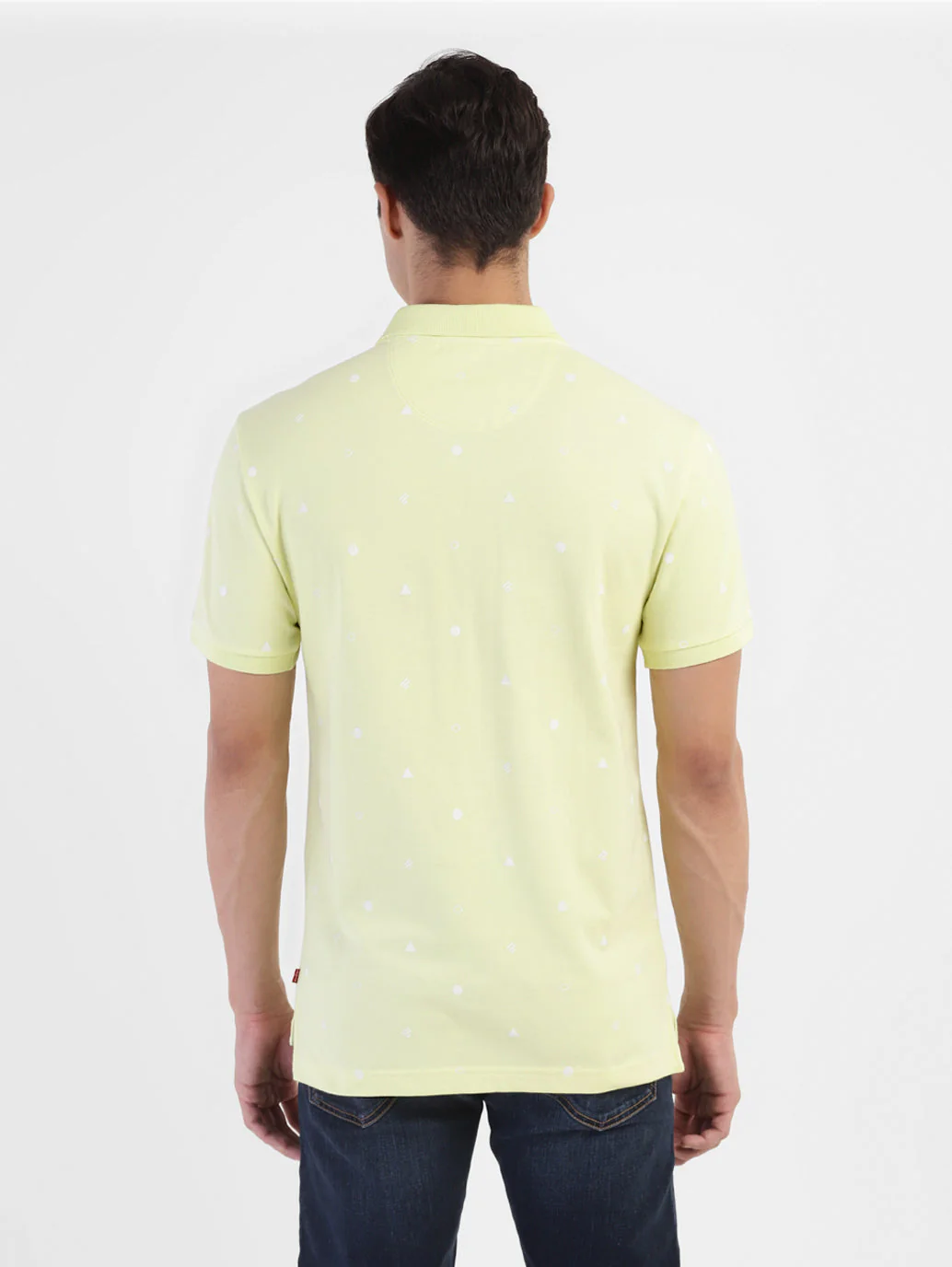 Men's Geometric Print Polo T-shirt Yellow - Image 6