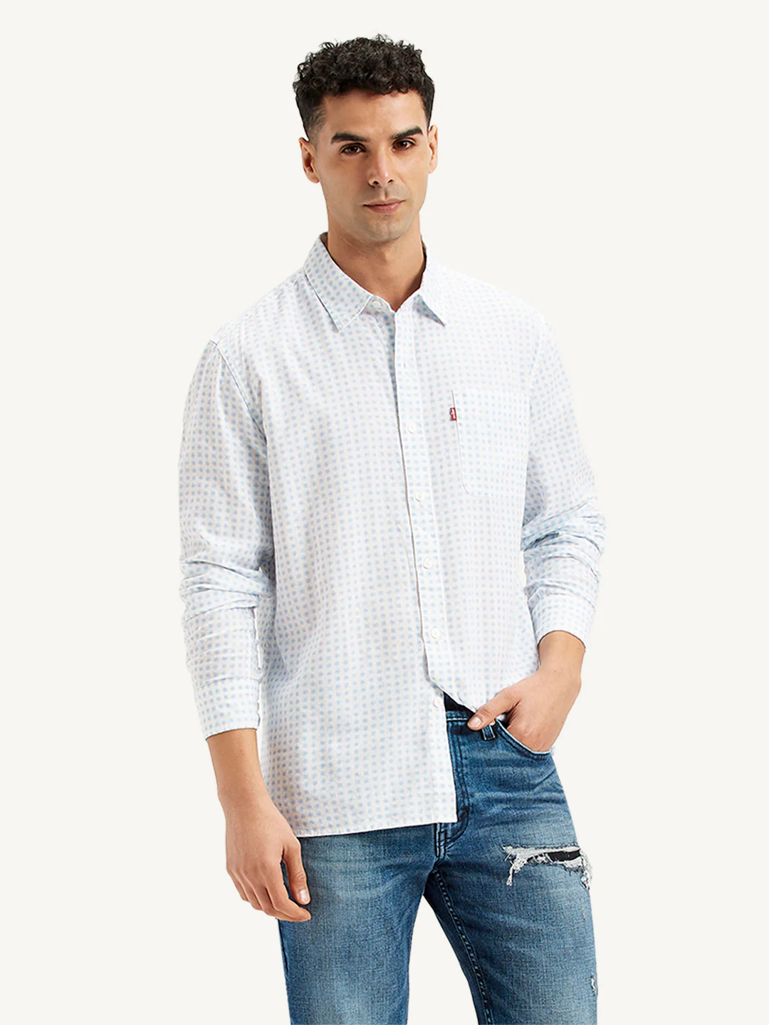 Men's Geometric Print Slim Fit Shirt - Image 5