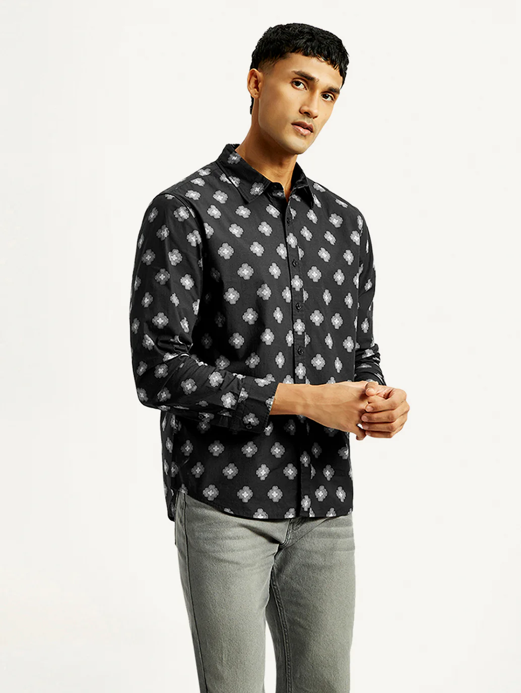 Men's Geometric Print Slim Fit Shirt - Image 4
