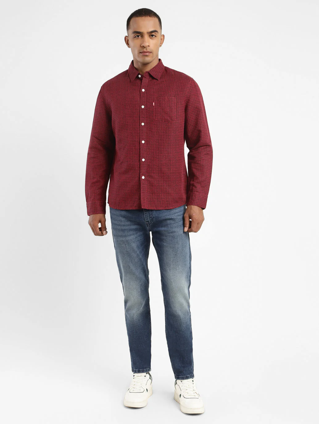 Men's Geometric Print Spread Collar Linen Shirt - Image 6