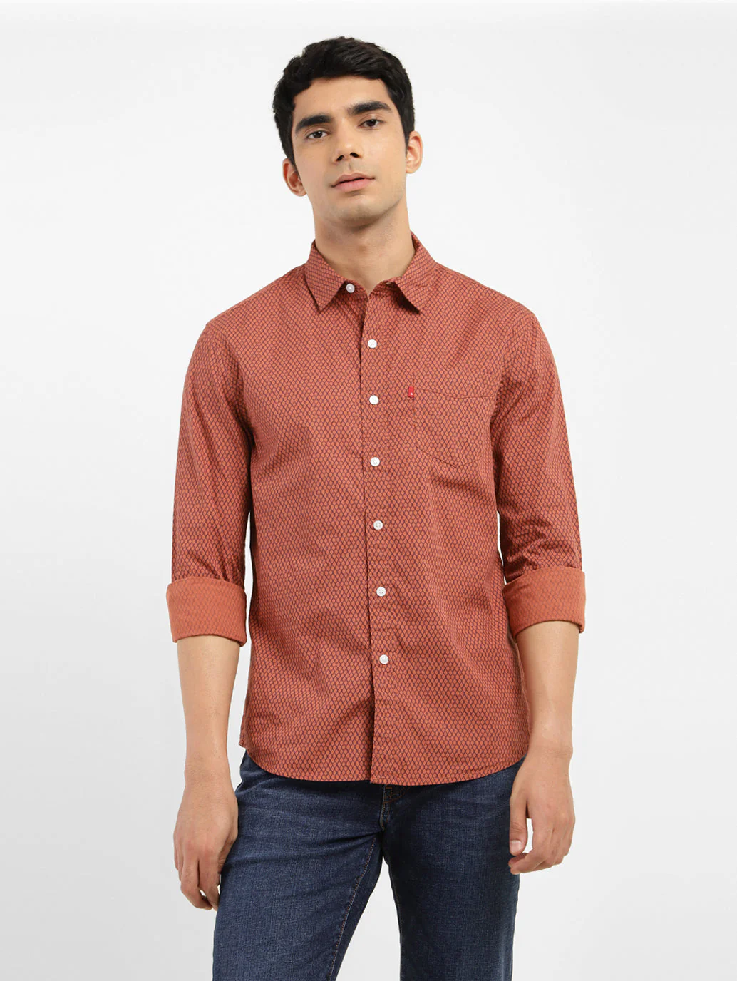 Men's Geometric Print Slim Fit Shirt - Image 2