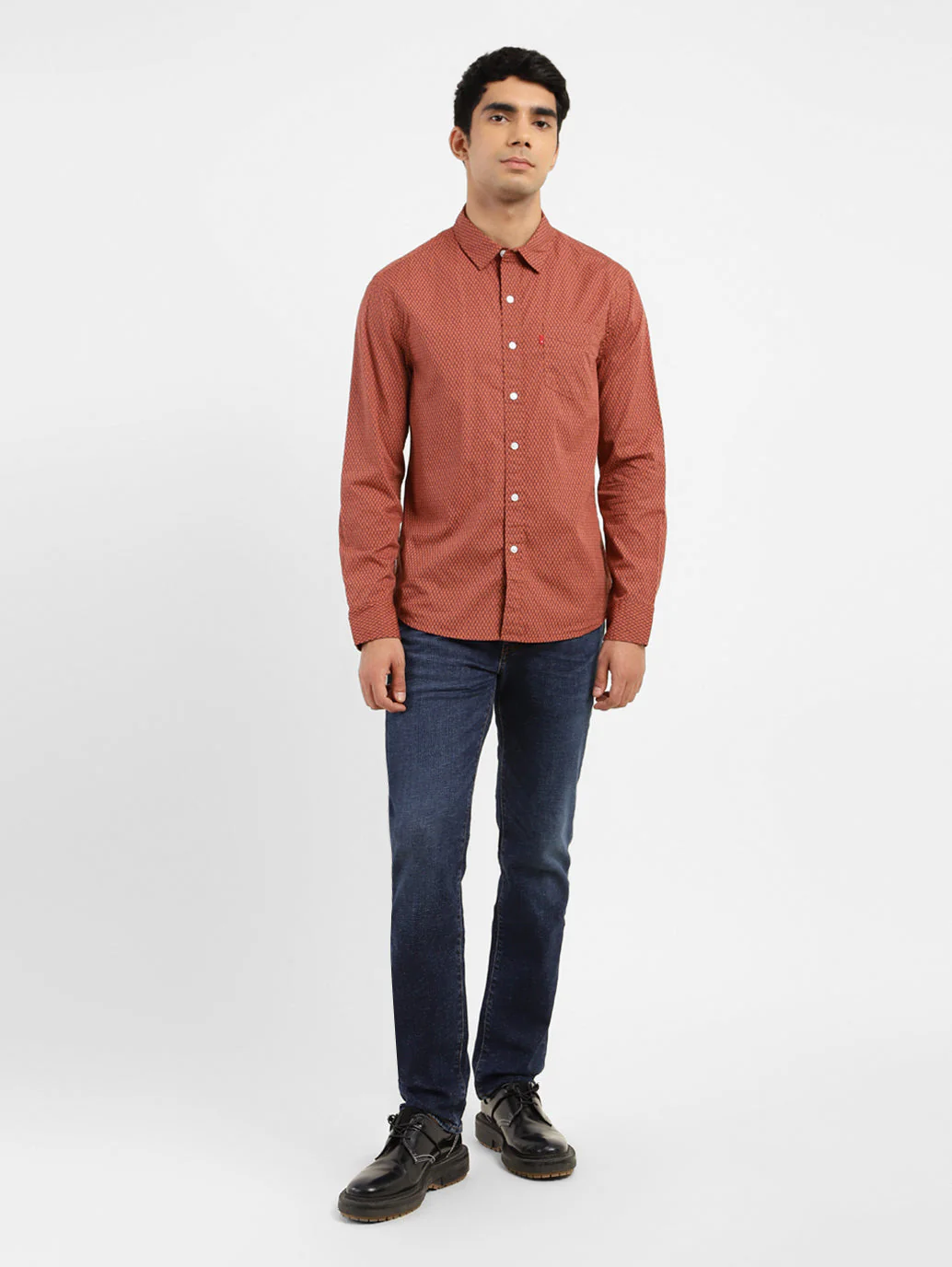 Men's Geometric Print Slim Fit Shirt - Image 6