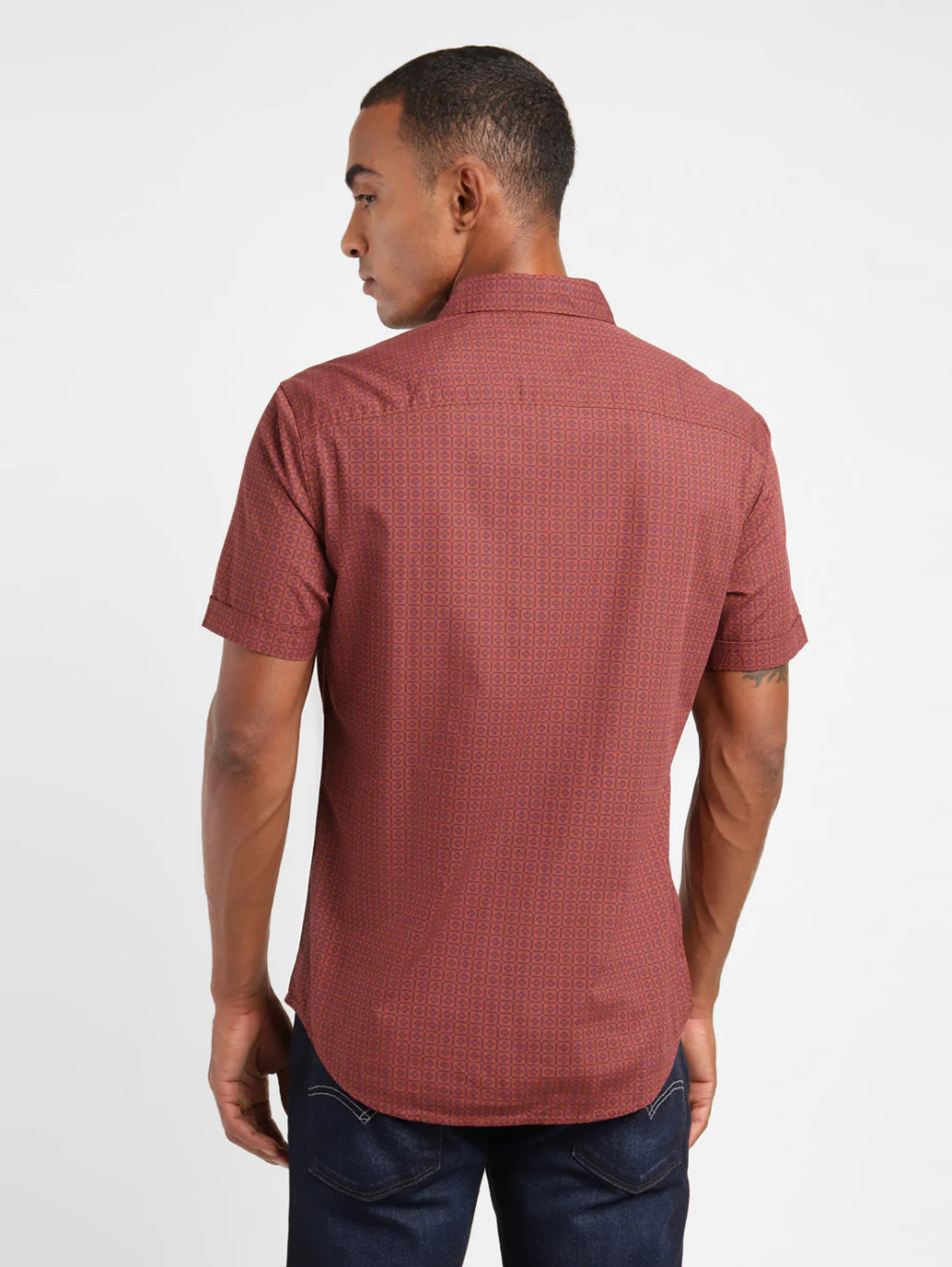 Men's Geometric Print Slim Fit Shirt - Image 3