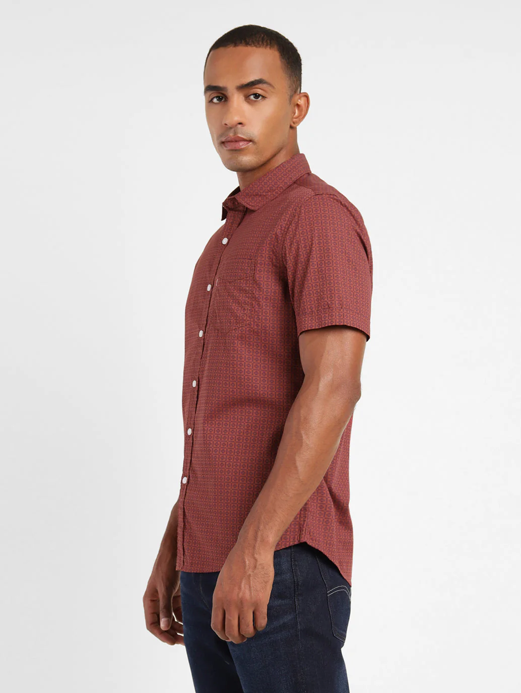 Men's Geometric Print Slim Fit Shirt - Image 4