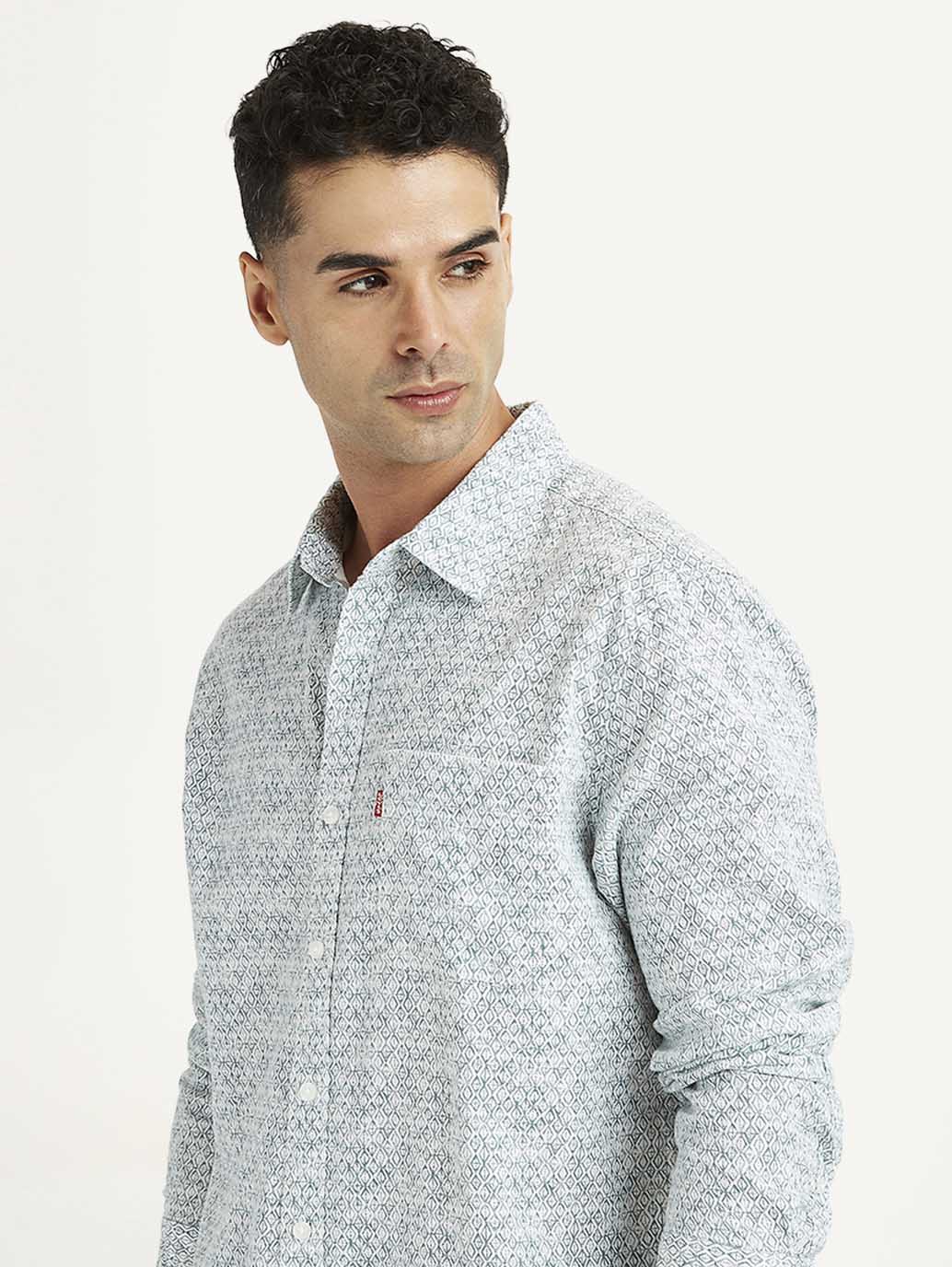 Men's Geometric Print Slim Fit Shirt - Image 5