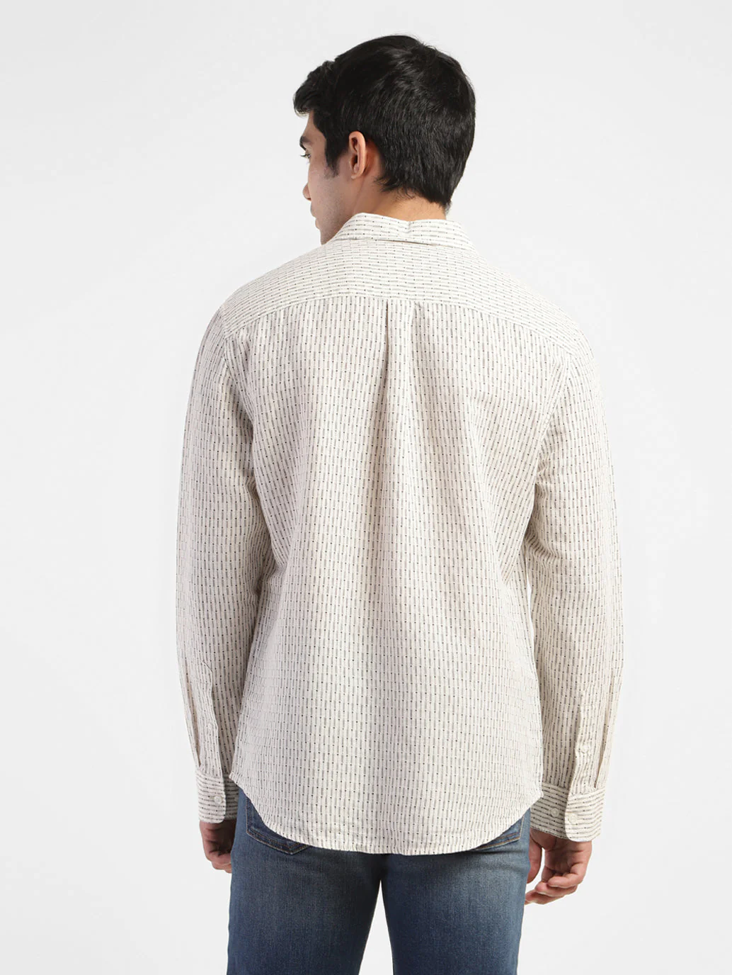 Men's Geometric Slim Fit Linen Shirts - Image 3