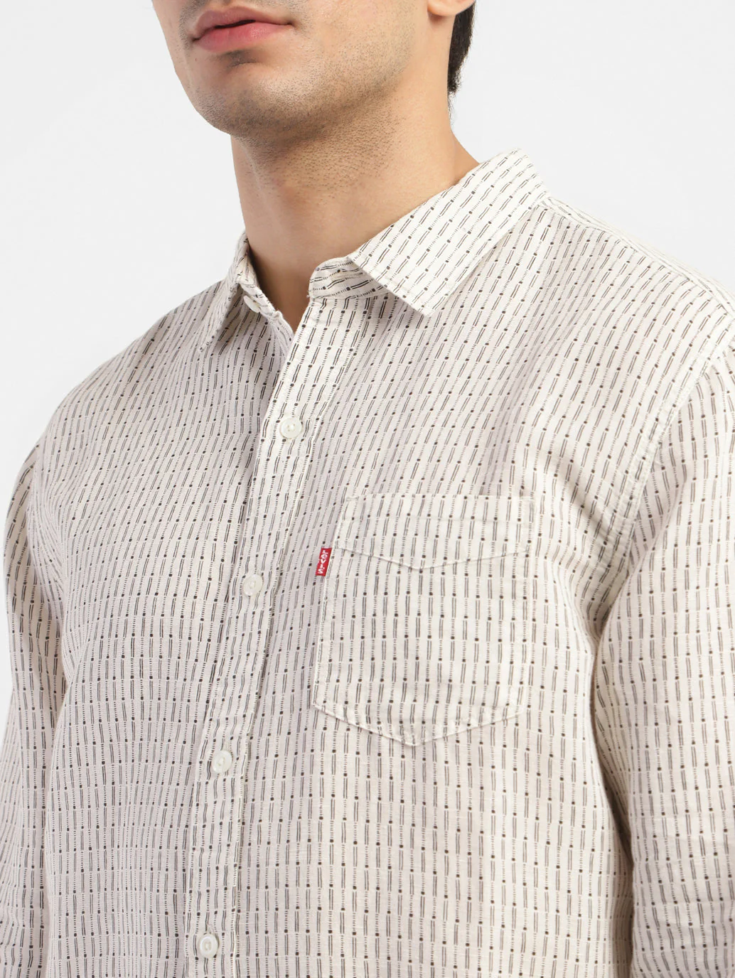 Men's Geometric Slim Fit Linen Shirts - Image 6