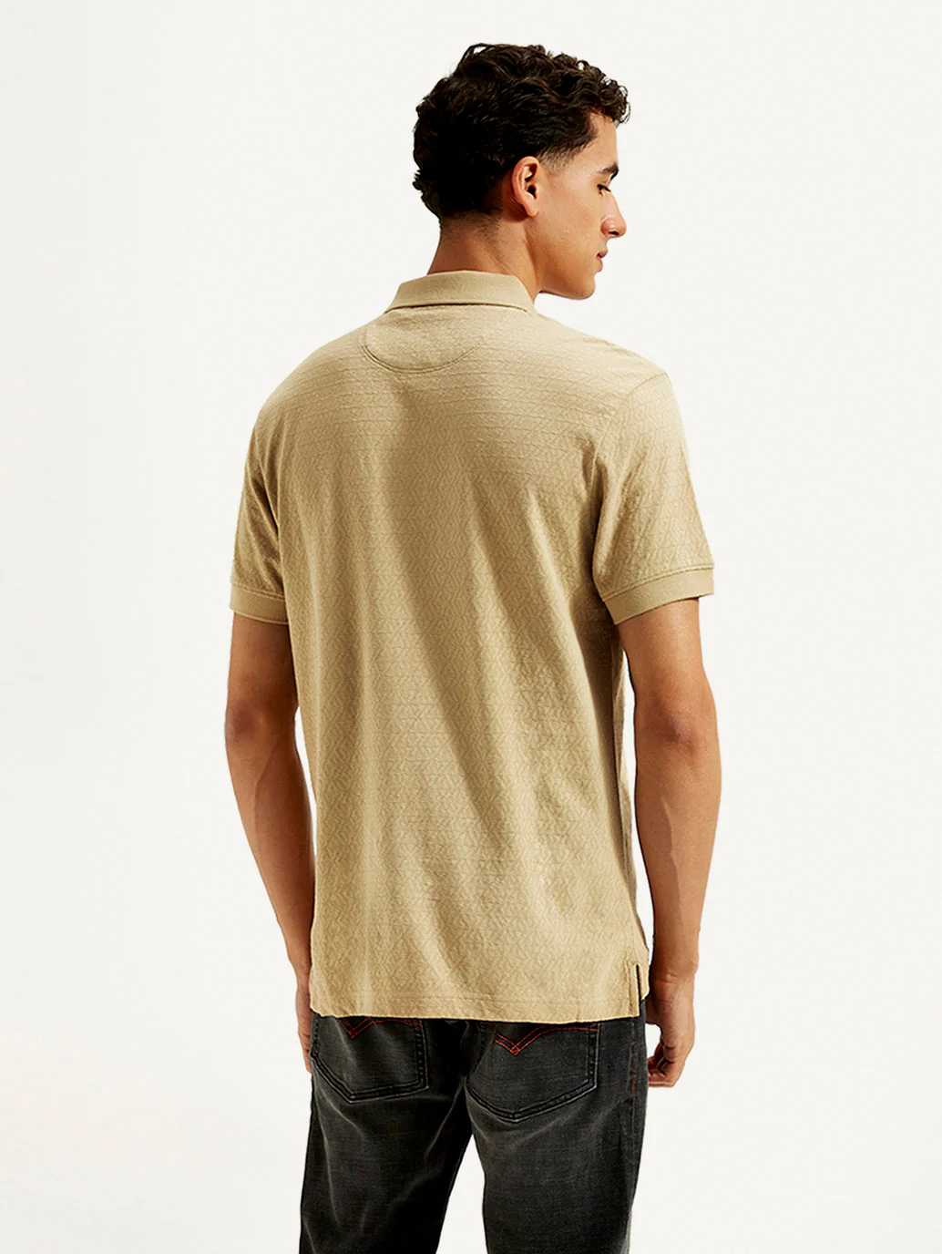 Men's Geometric Slim Fit Polo T-shirt - Image 3