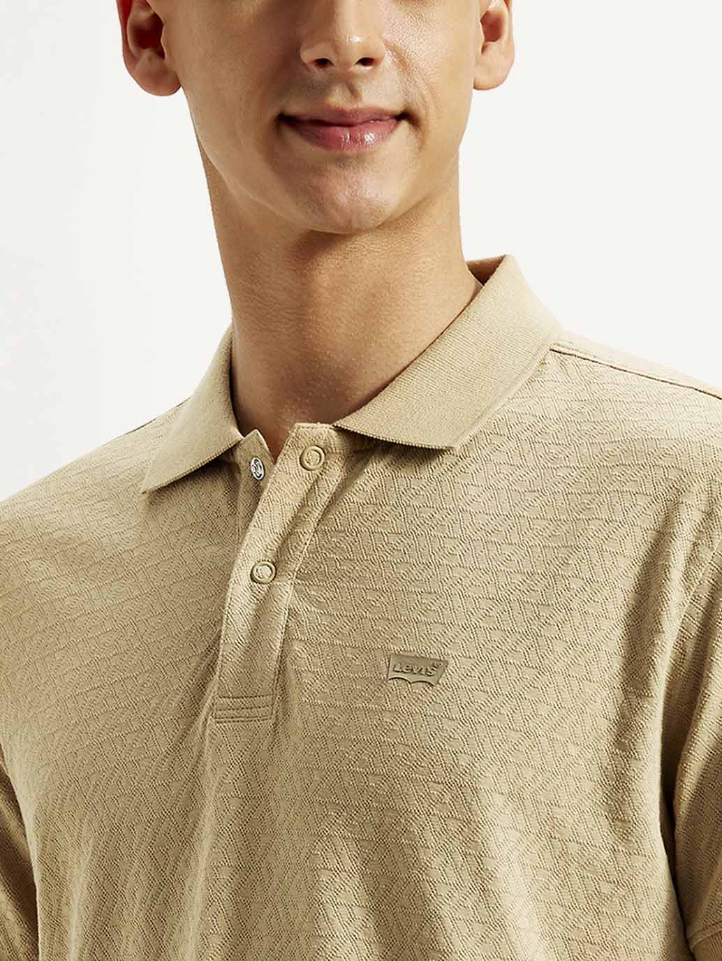 Men's Geometric Slim Fit Polo T-shirt - Image 4