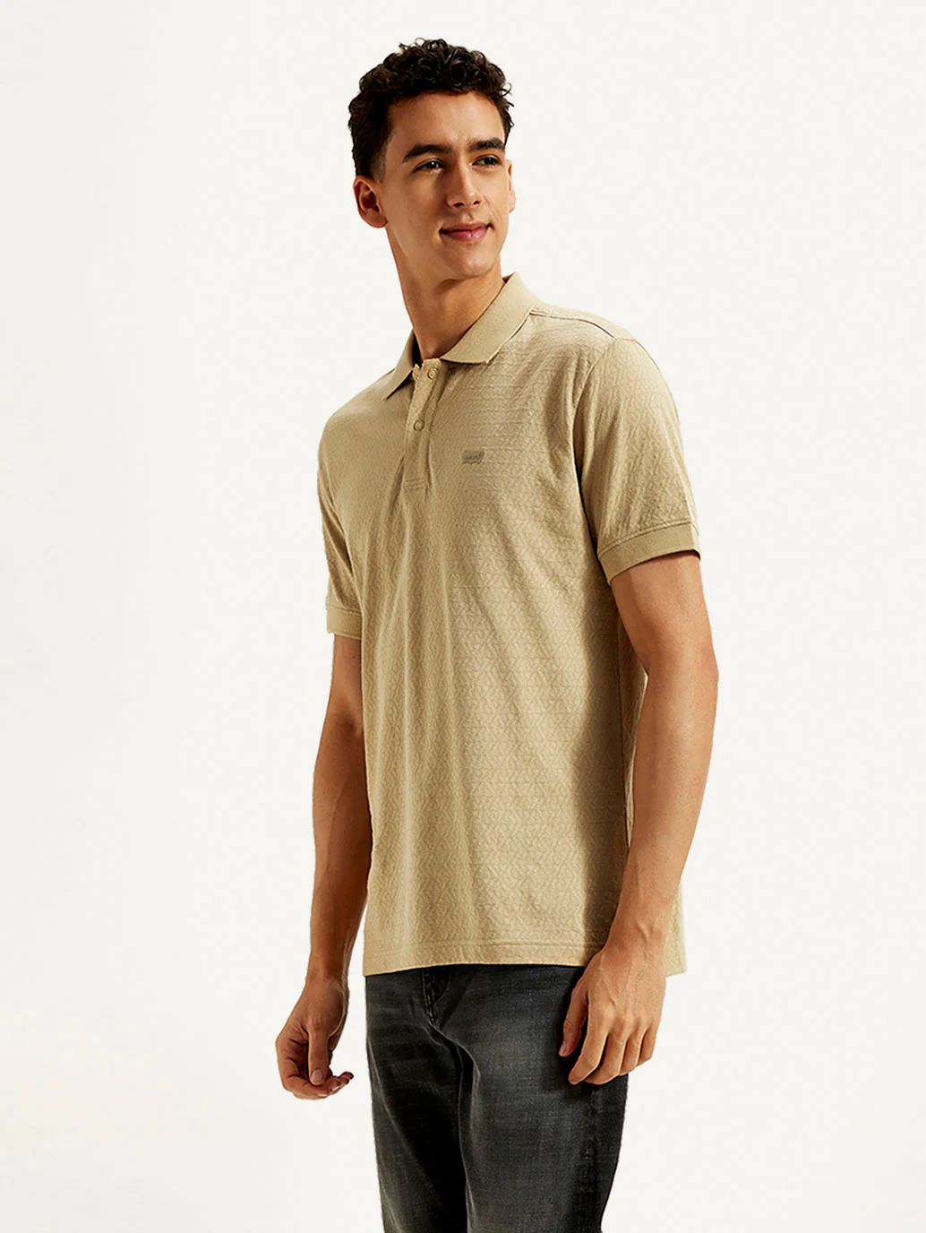 Men's Geometric Slim Fit Polo T-shirt - Image 5