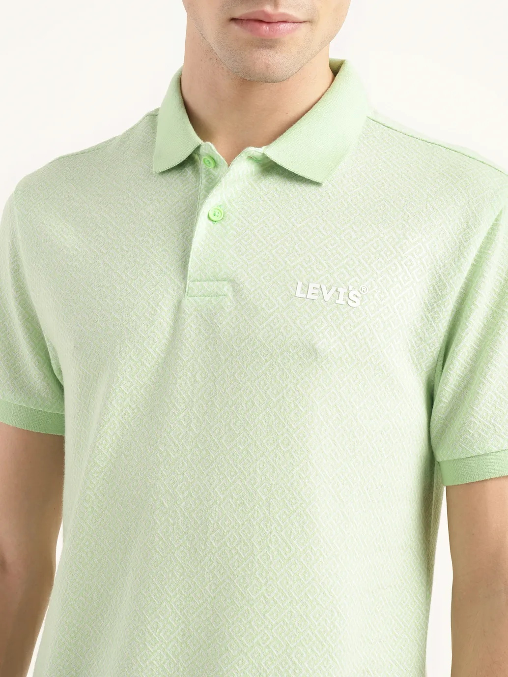 Men's Geometric Slim Fit Polo T-shirt - Image 5