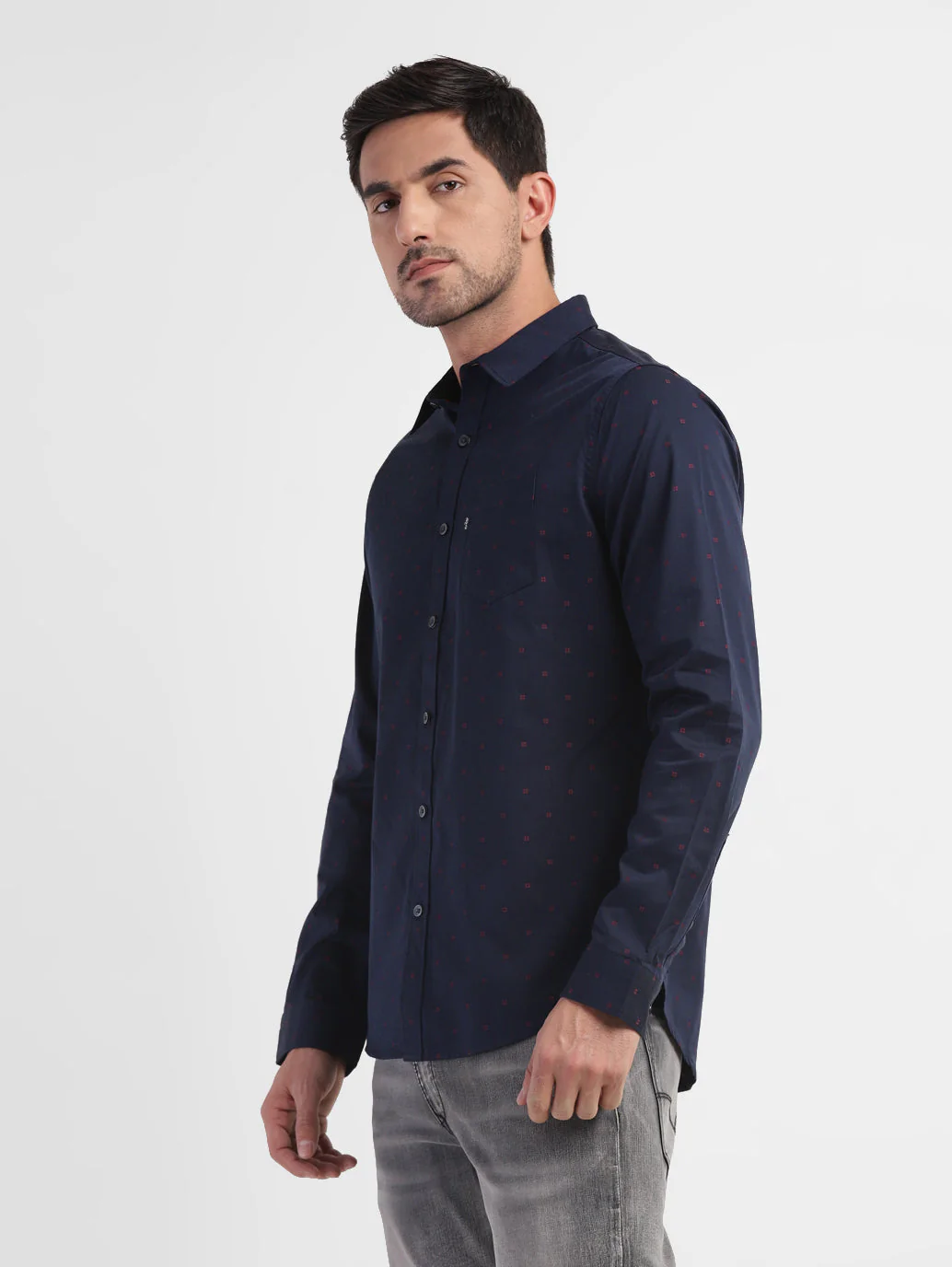 Men's Geometric Print Slim Fit Shirt - Image 4