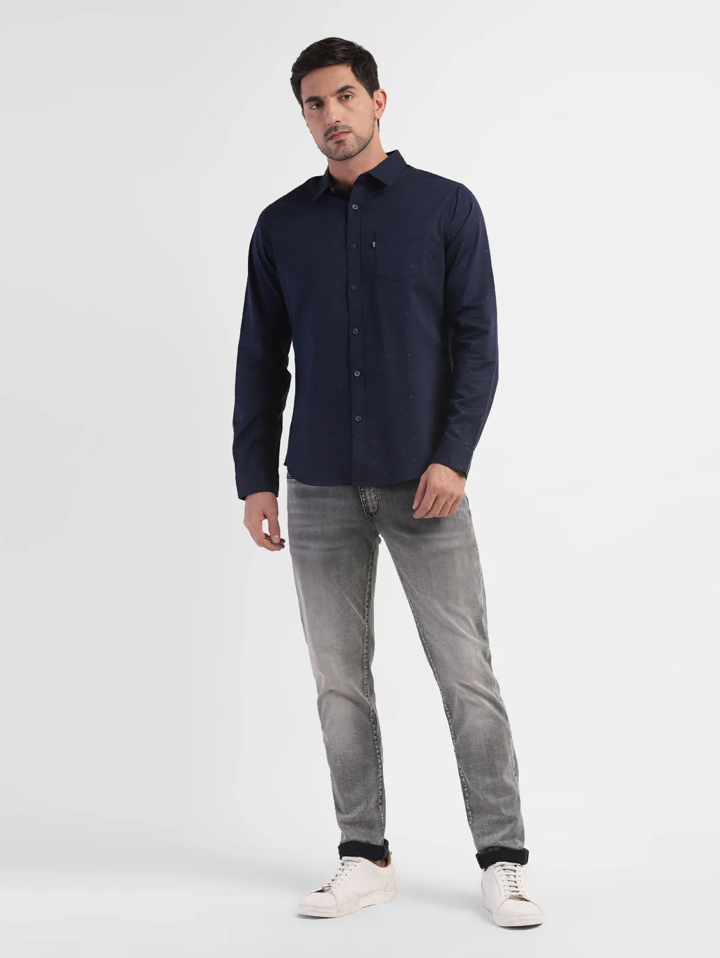 Men's Geometric Print Slim Fit Shirt - Image 5