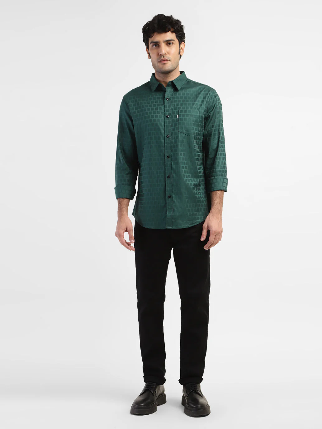Men's Geometric Slim Fit Shirts - Image 5