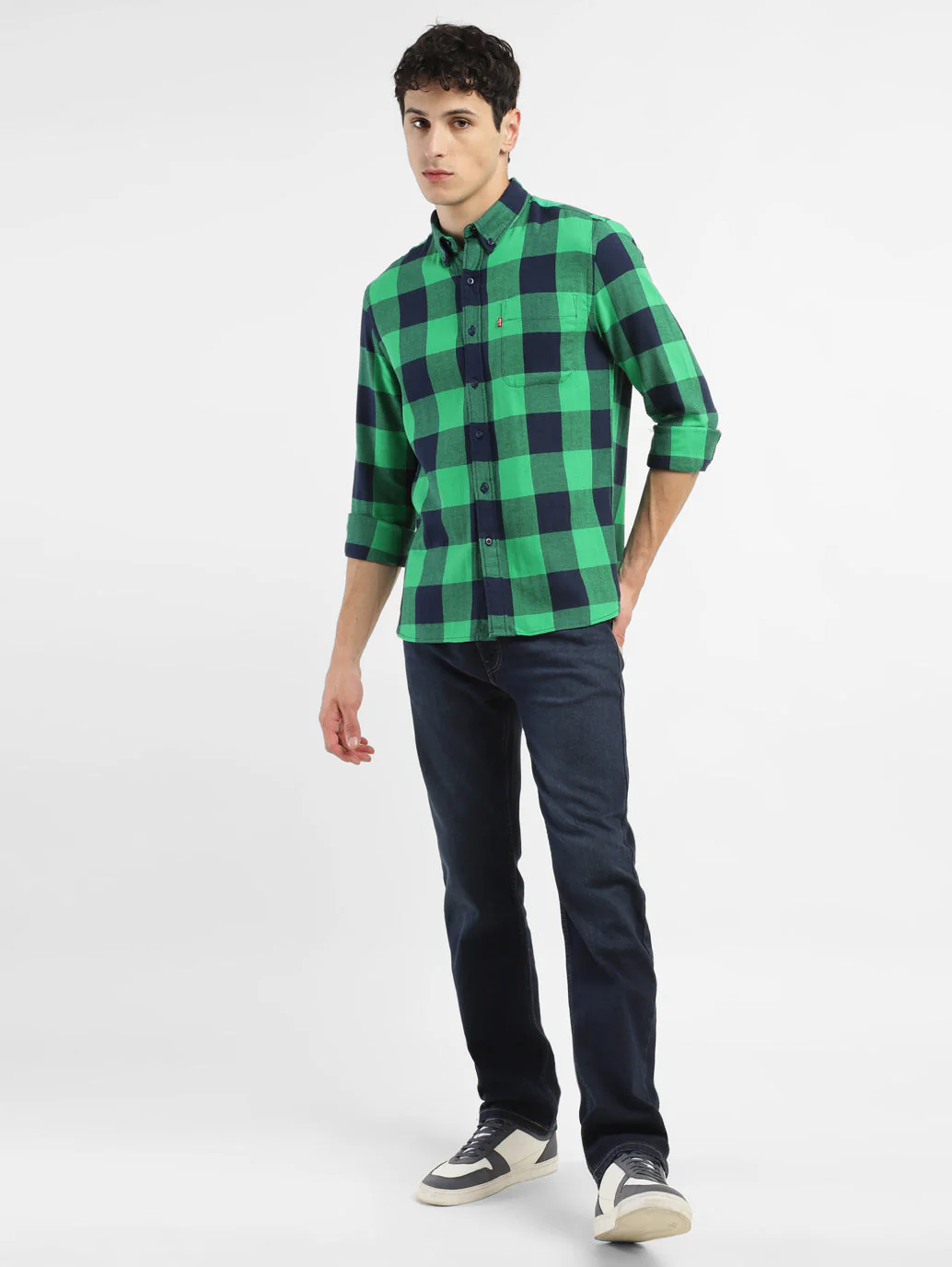 Men's Checkered Spread Collar Shirt - Image 6
