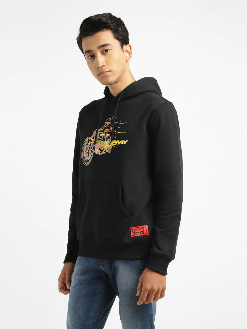 Men's Graphic Black Hooded Sweatshirt - Image 4