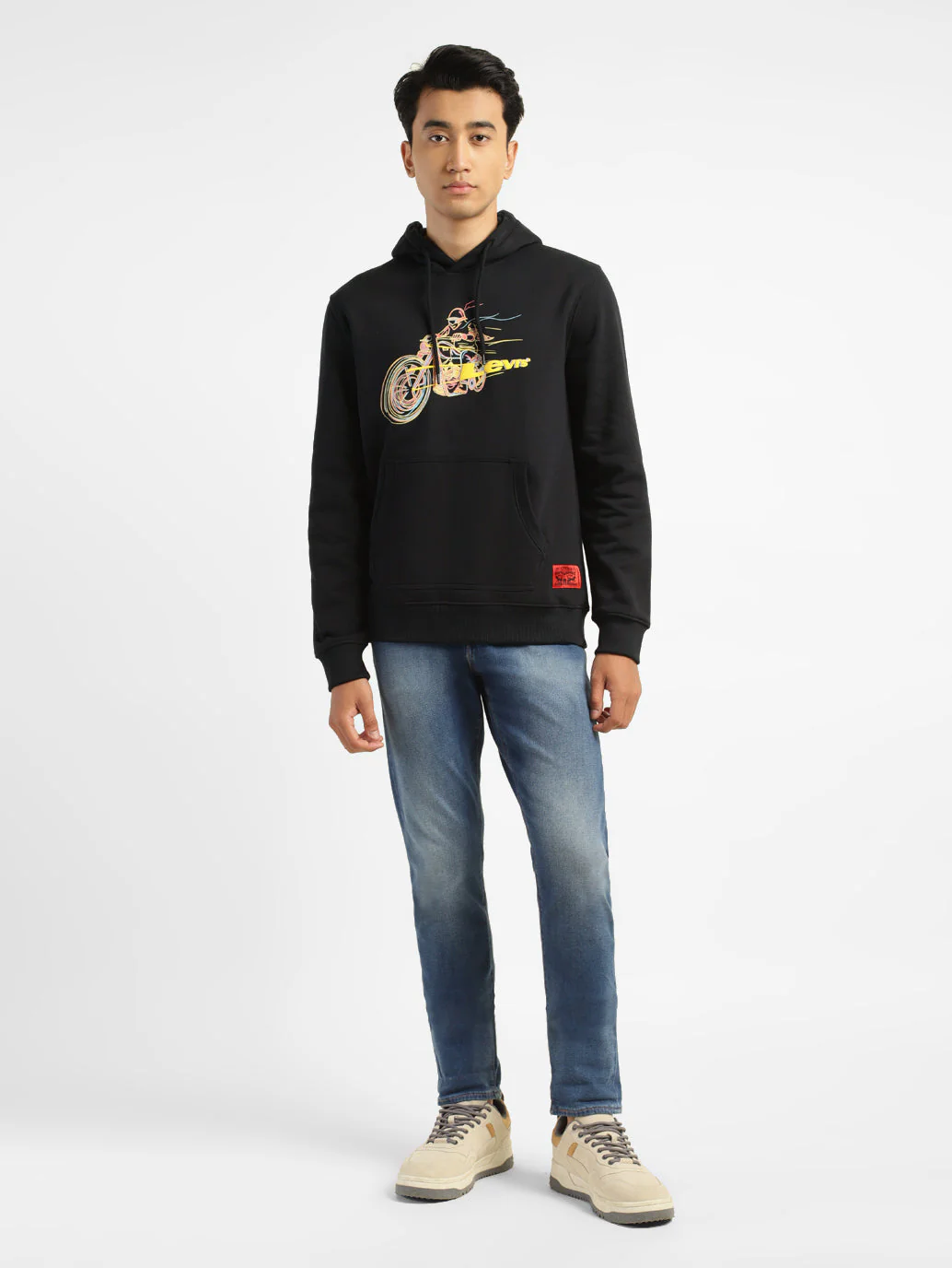 Men's Graphic Black Hooded Sweatshirt - Image 6