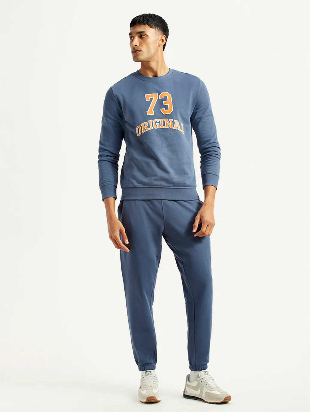 Men's Graphic Blue Crew Neck Co-Ord Set - Image 6