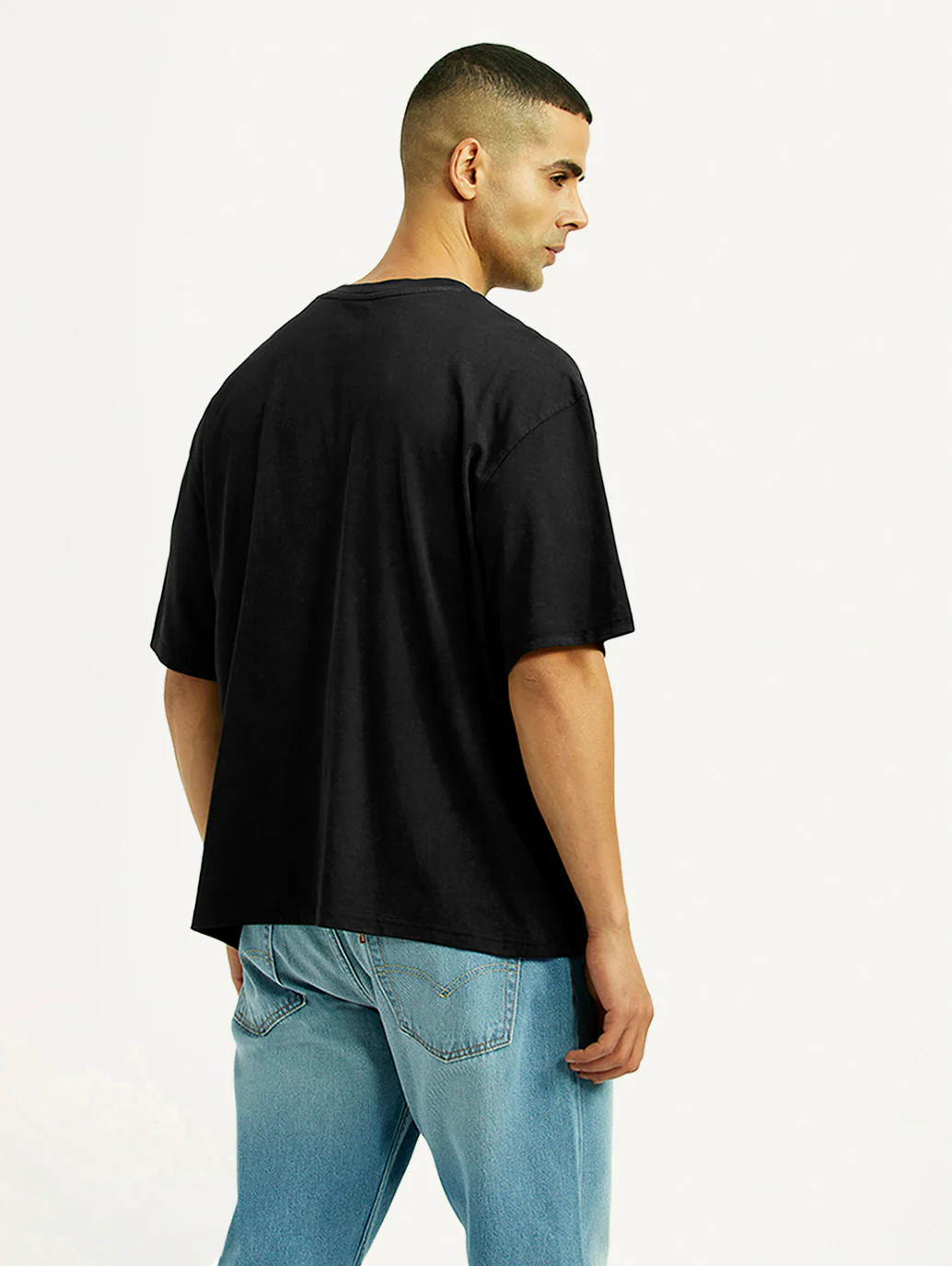 Men's Graphic Print Black Boxy T-shirt - Image 3