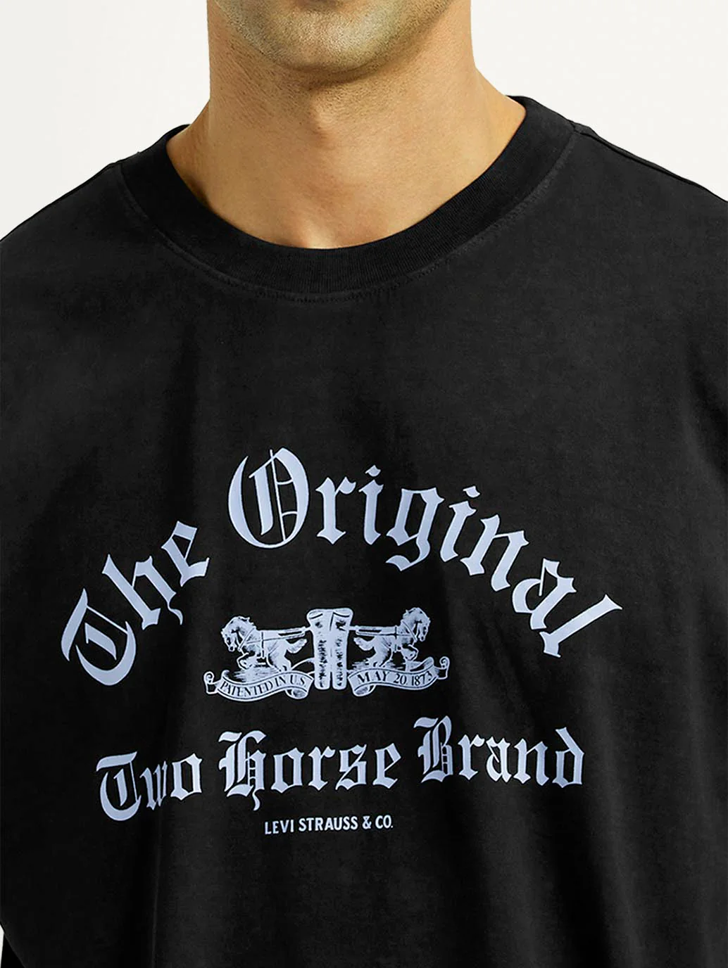 Men's Graphic Print Black Boxy T-shirt - Image 4