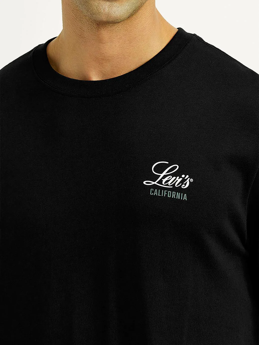 Men's Graphic Print Black Crew Neck T-shirt - Image 3